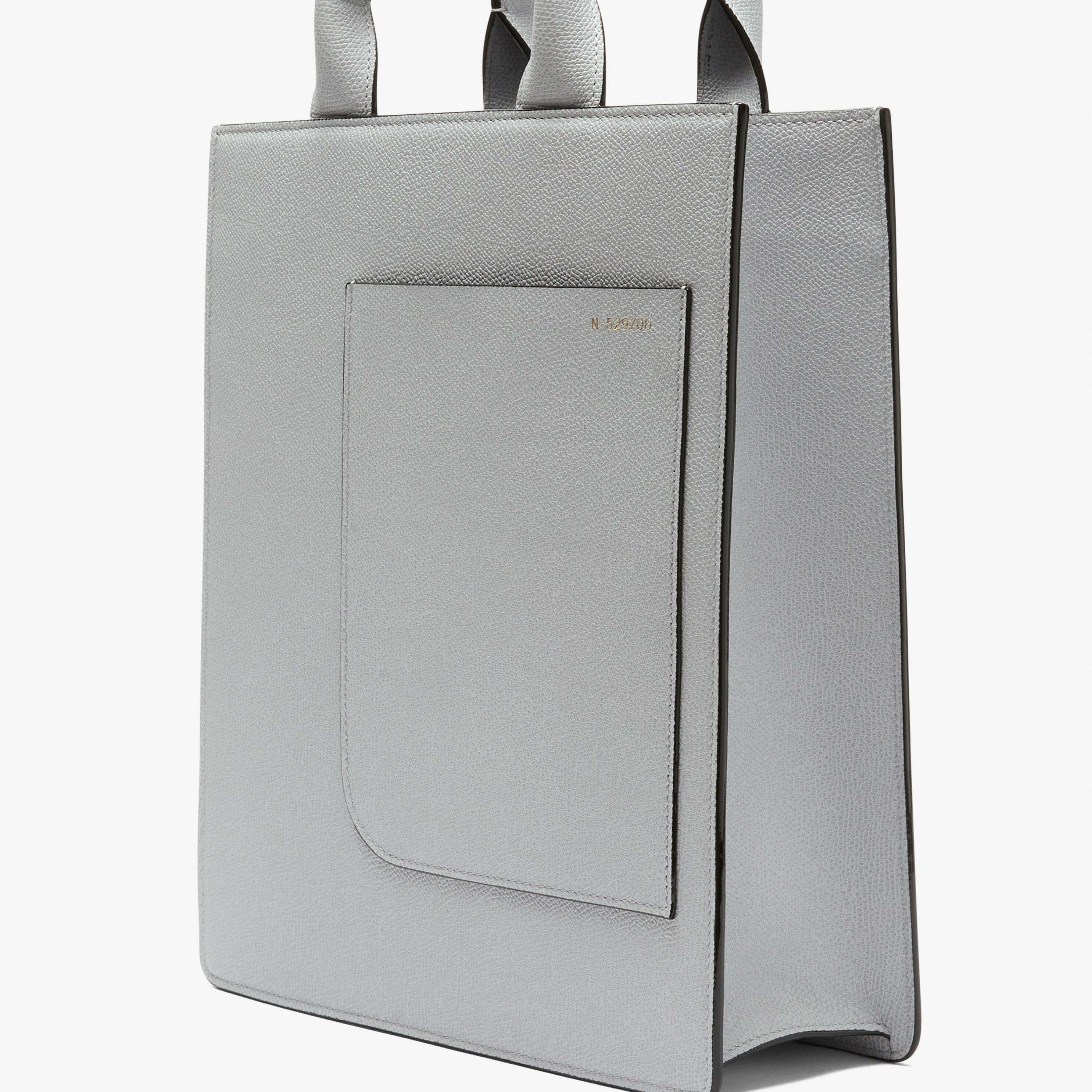 Boxy top handle mini bag - Stone Grey - Vitello VS - Valextra - 3