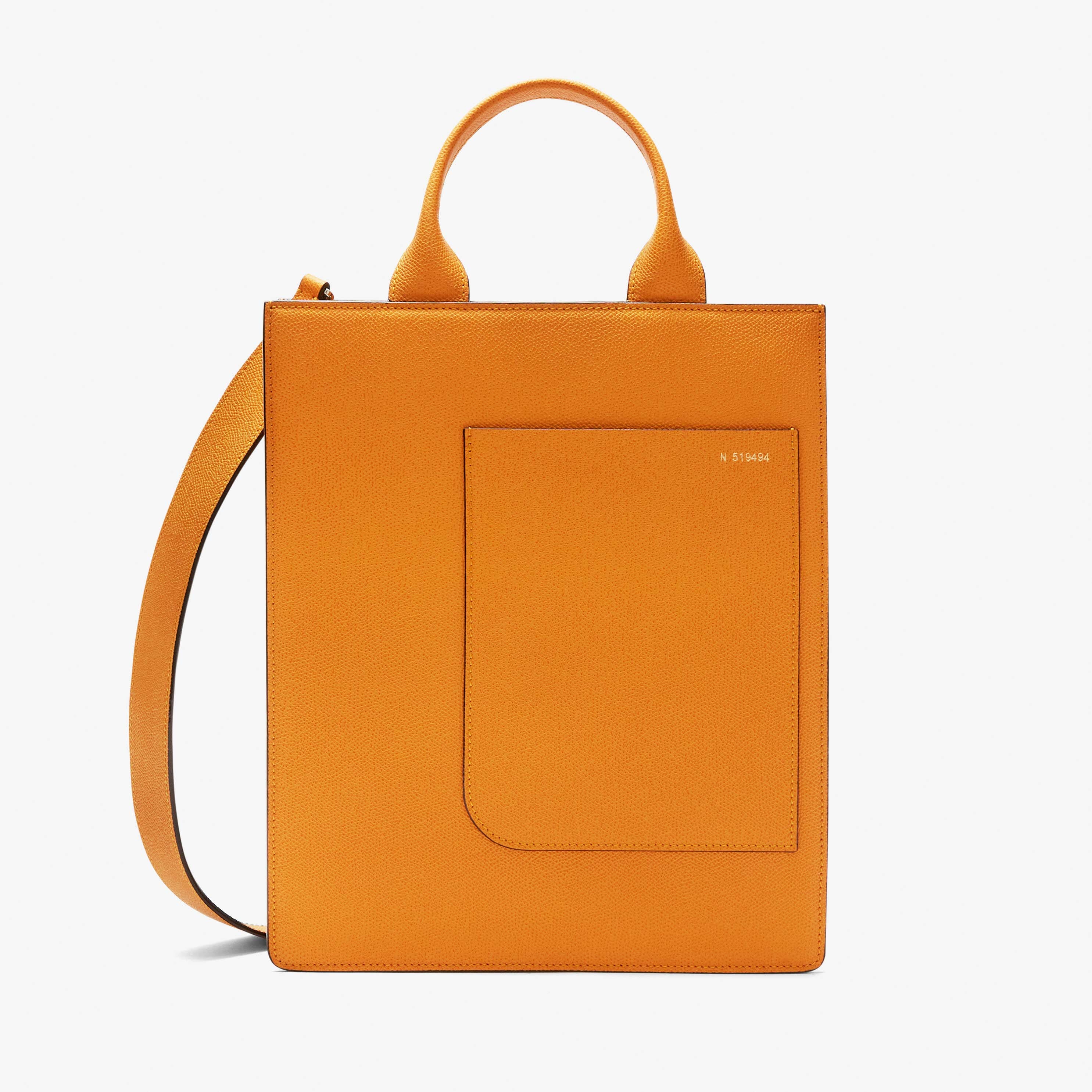 Boxy top handle mini bag - Saffron Yellow - Vitello VS - Valextra - 1