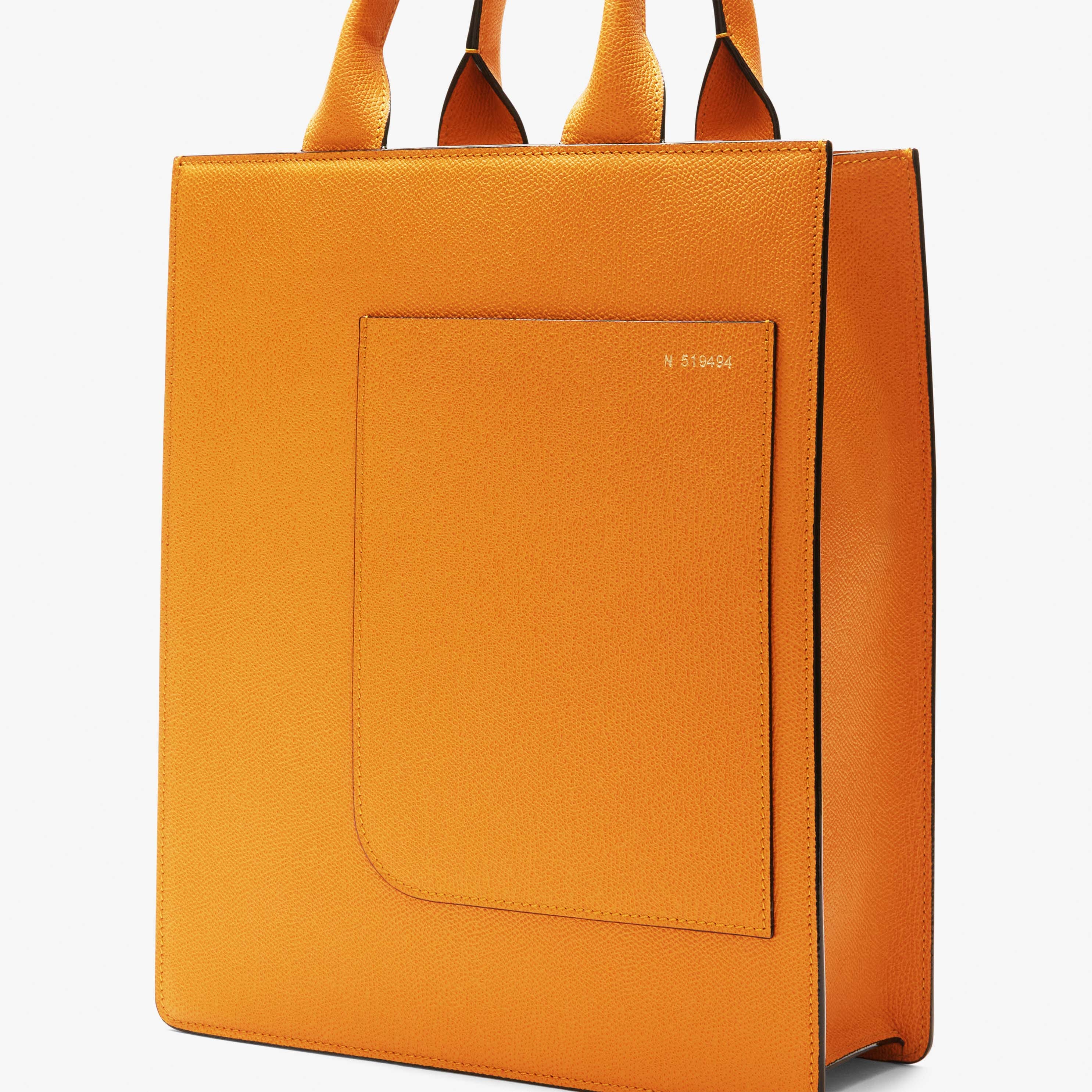 Boxy top handle mini bag - Saffron Yellow - Vitello VS - Valextra - 2