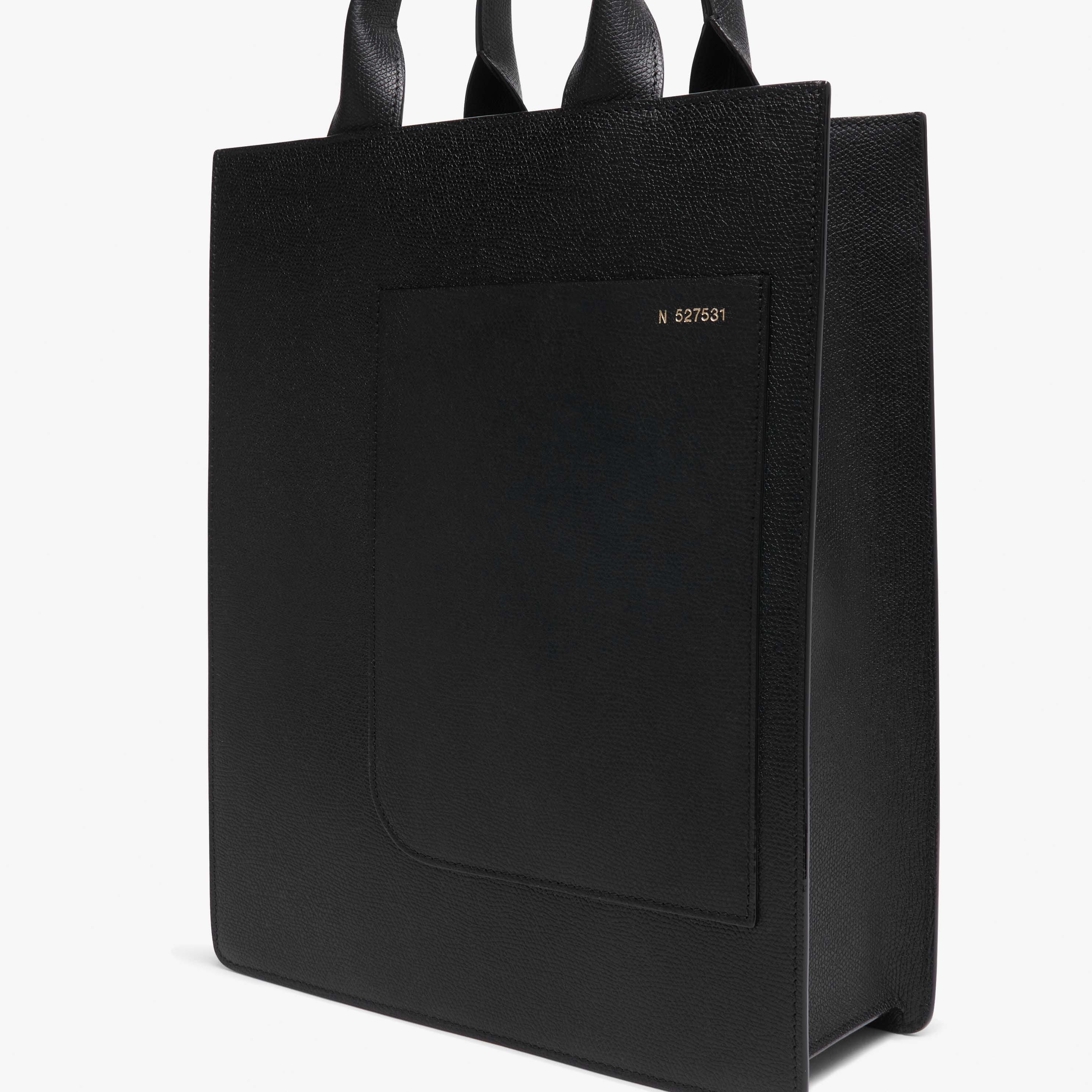 Boxy top handle mini bag - Black - Vitello VS - Valextra - 2