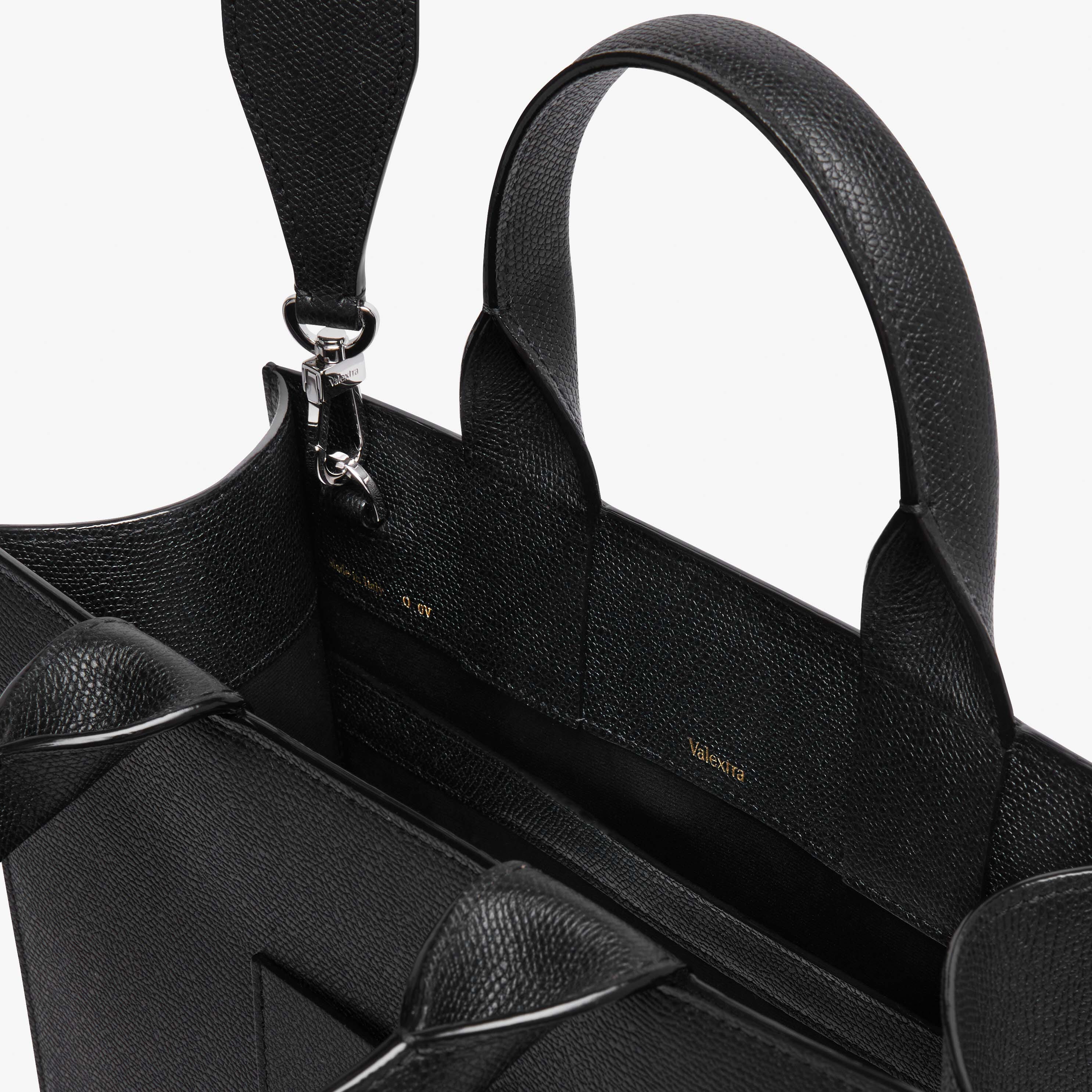 Boxy top handle mini bag - Black - Vitello VS - Valextra - 3