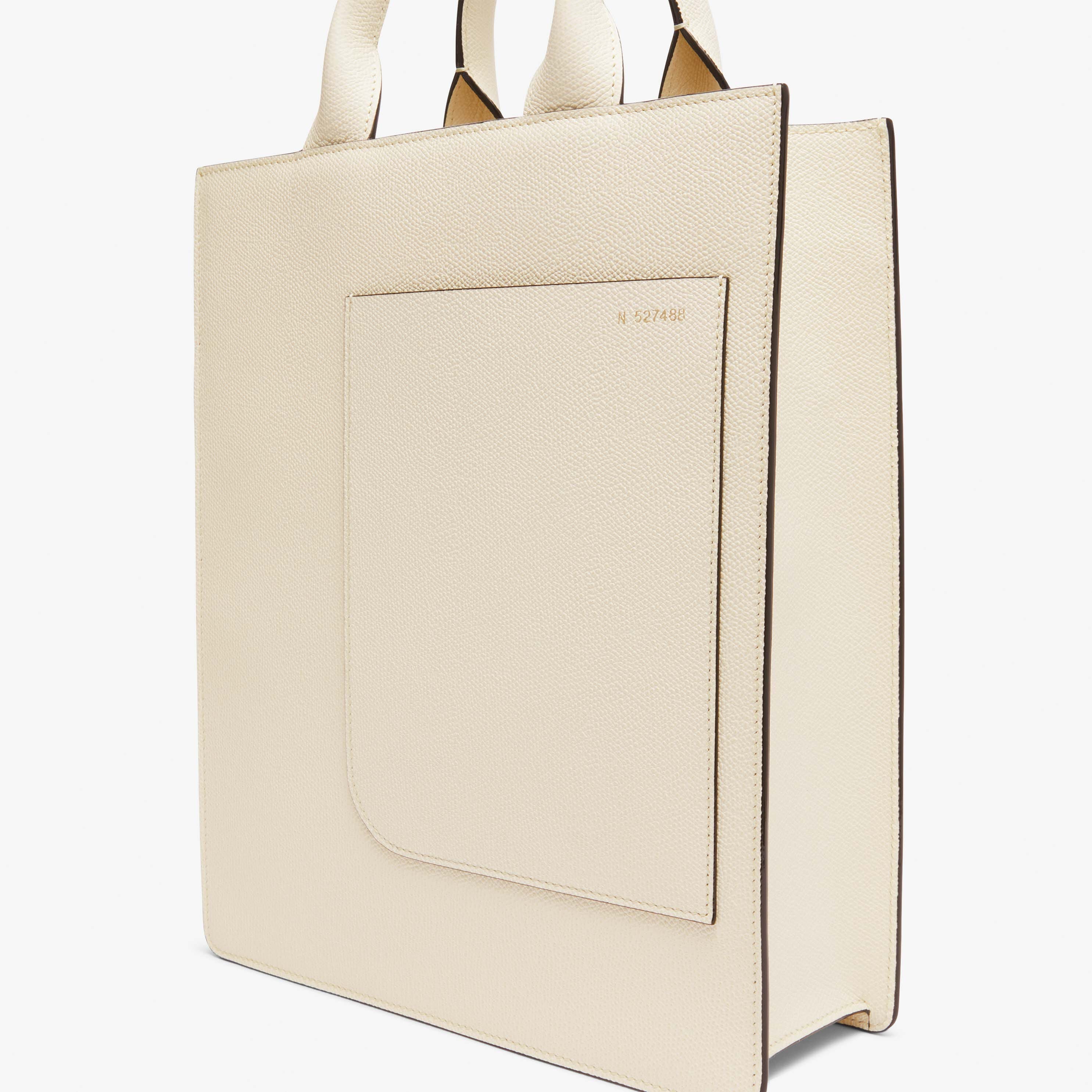 Boxy top handle mini bag - Pergamena White - Vitello VS - Valextra - 3