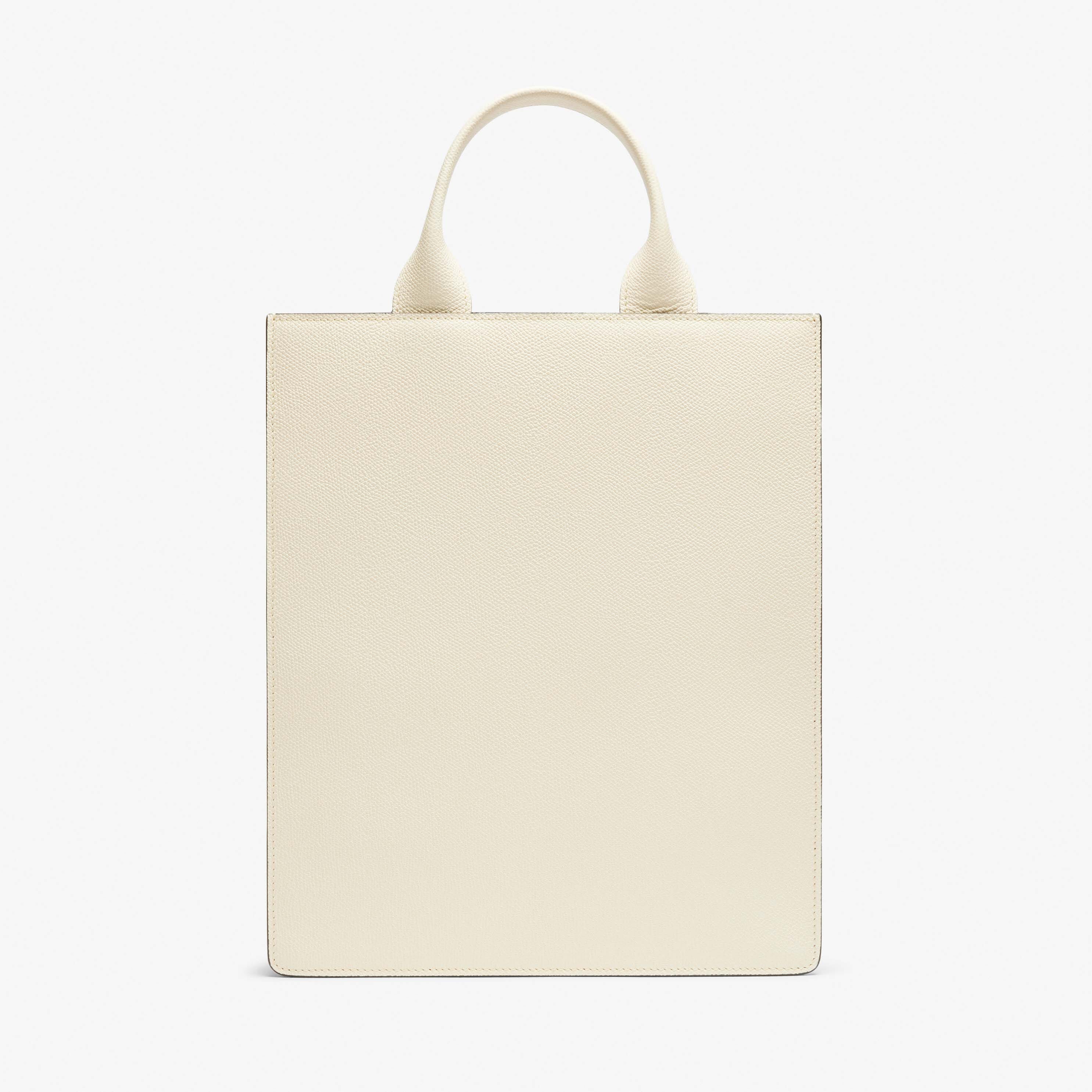 Boxy top handle mini bag - Pergamena White - Vitello VS - Valextra - 5