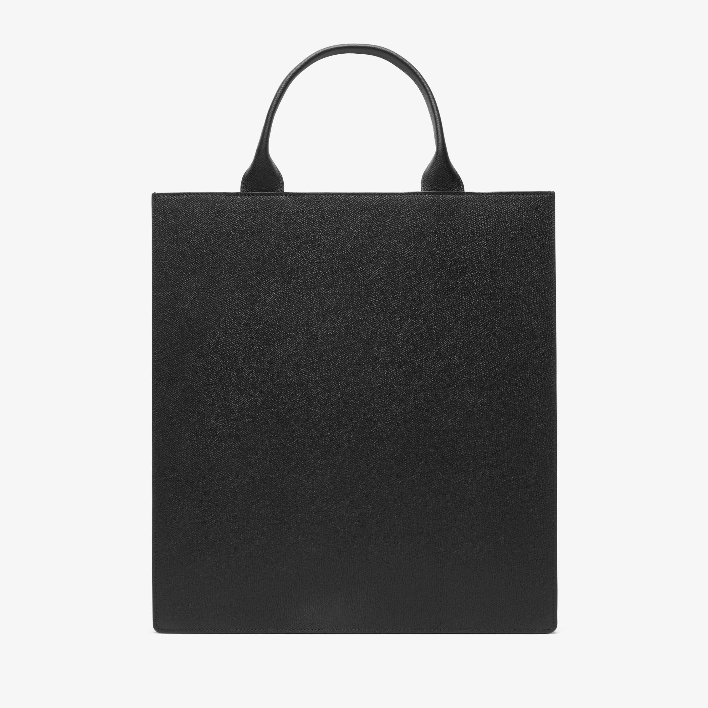 Boxy Top Handle Medium Bag - Black - Vitello VS - Valextra - 5