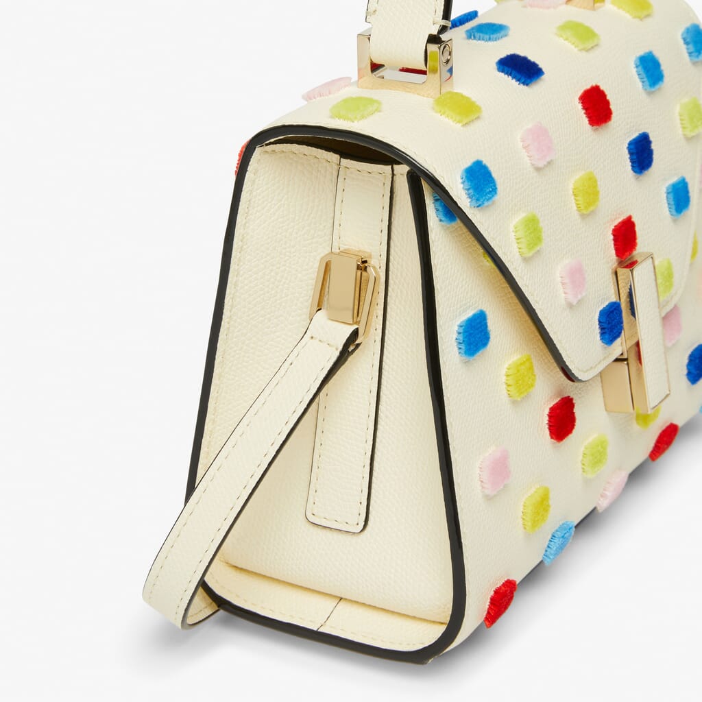 MICRO HANDBAG ISIDE SQUARE VELVET EMBROIDERY CALF LEATHER VS LIGHT GOLD,WWX1,gallery image number 1
