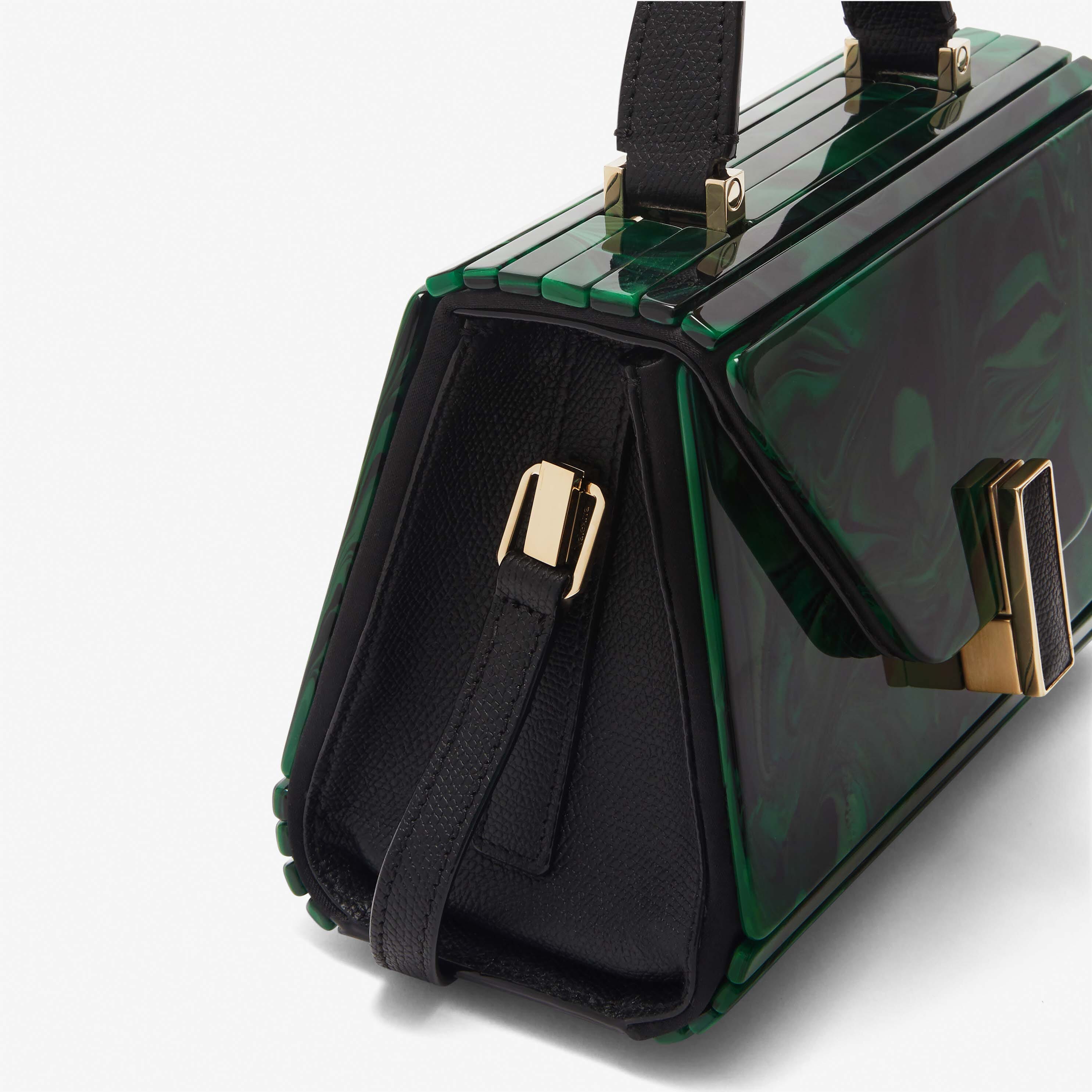 Iside Marbled Top Handle Micro Bag - Green/Black - Plexiglass/Vitello VS - Valextra - 4