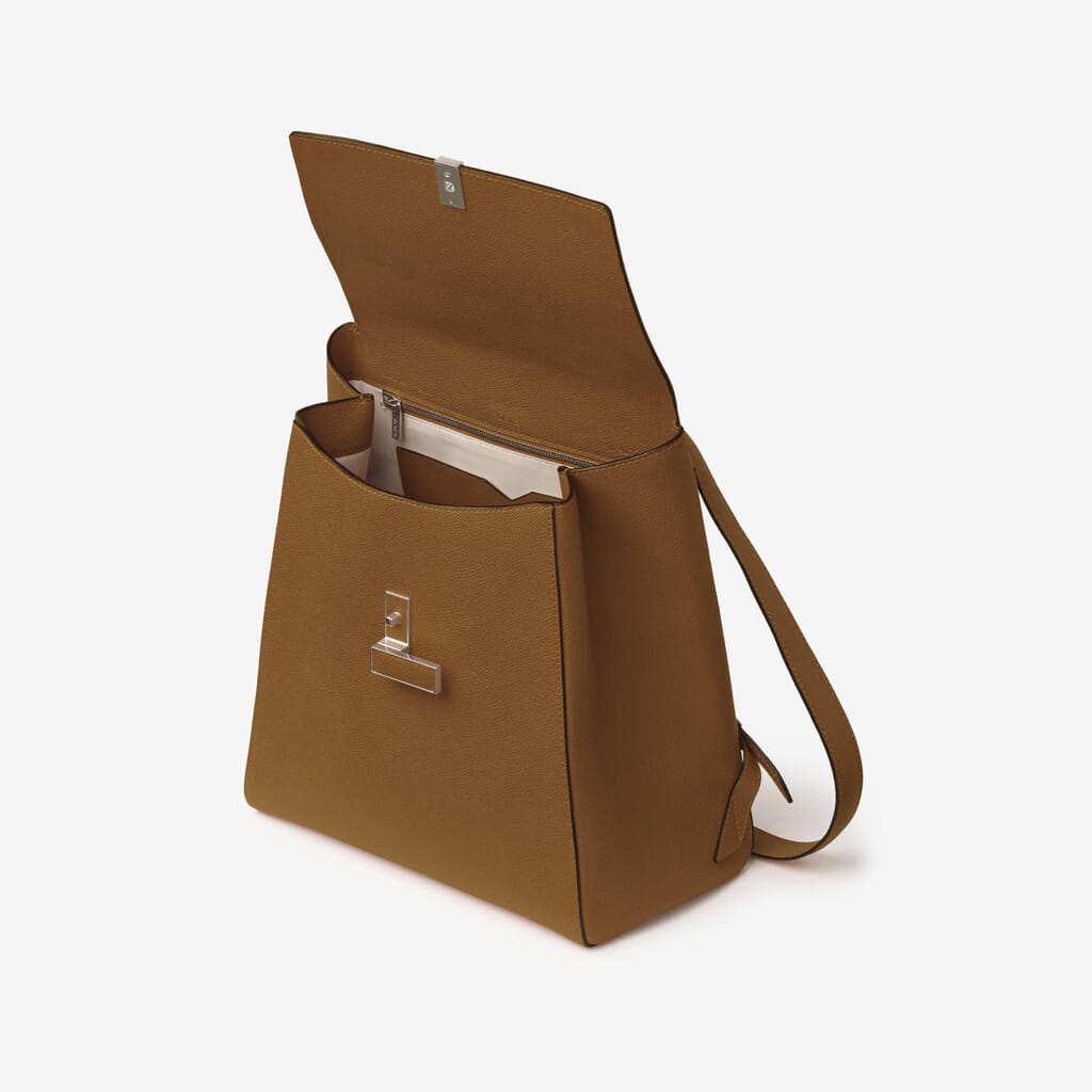 BACKPACK ISIDE CALF LEATHER VS LIGHT GOLD,MH,gallery image number 2