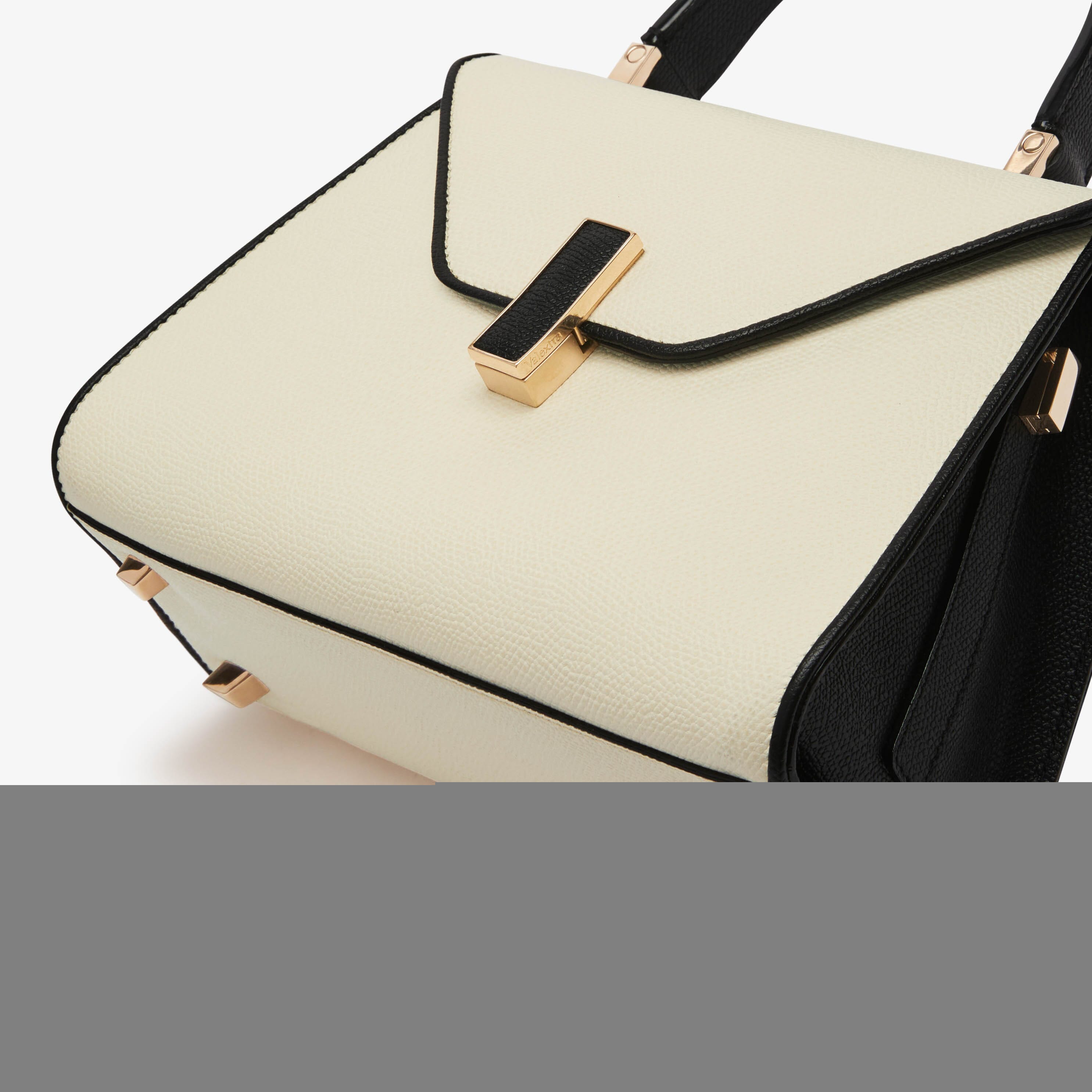 Mini iside chiaroscuro top handle bag - Pergamena White/Black - Vitello VS - Valextra - 4
