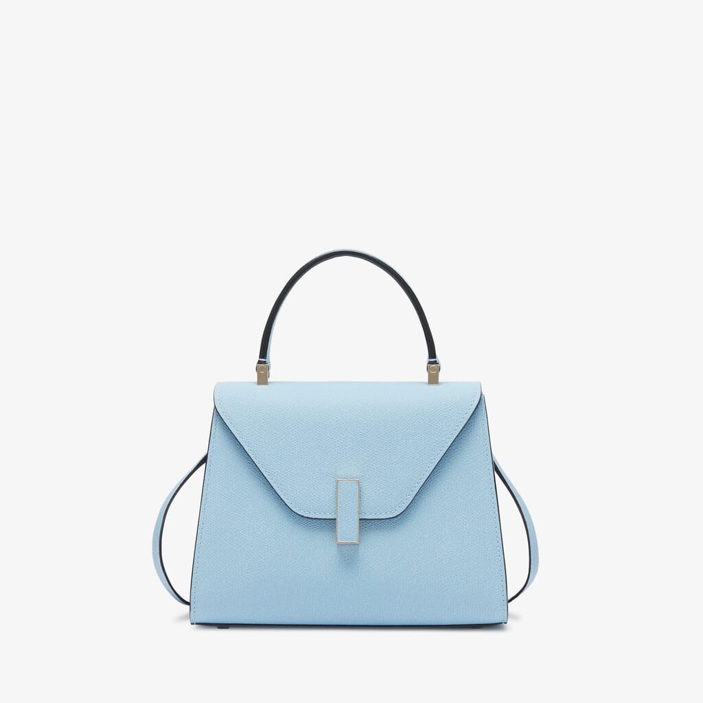 Women's Blue Grained Leather Top handle bag | Valextra Iside