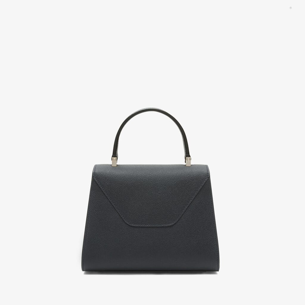 Teal Blue Leather Mini top handle bag | Valextra Iside