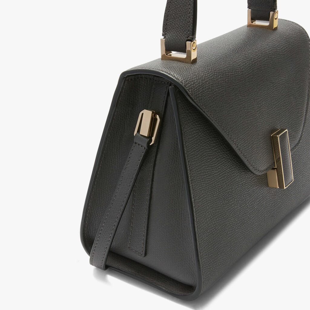 Gray Leather Mini top handle bag Valextra Iside