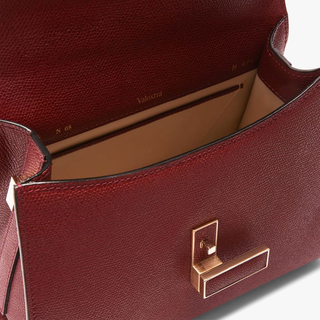 Valextra Milano bag: Luxury structured two handles leather purse