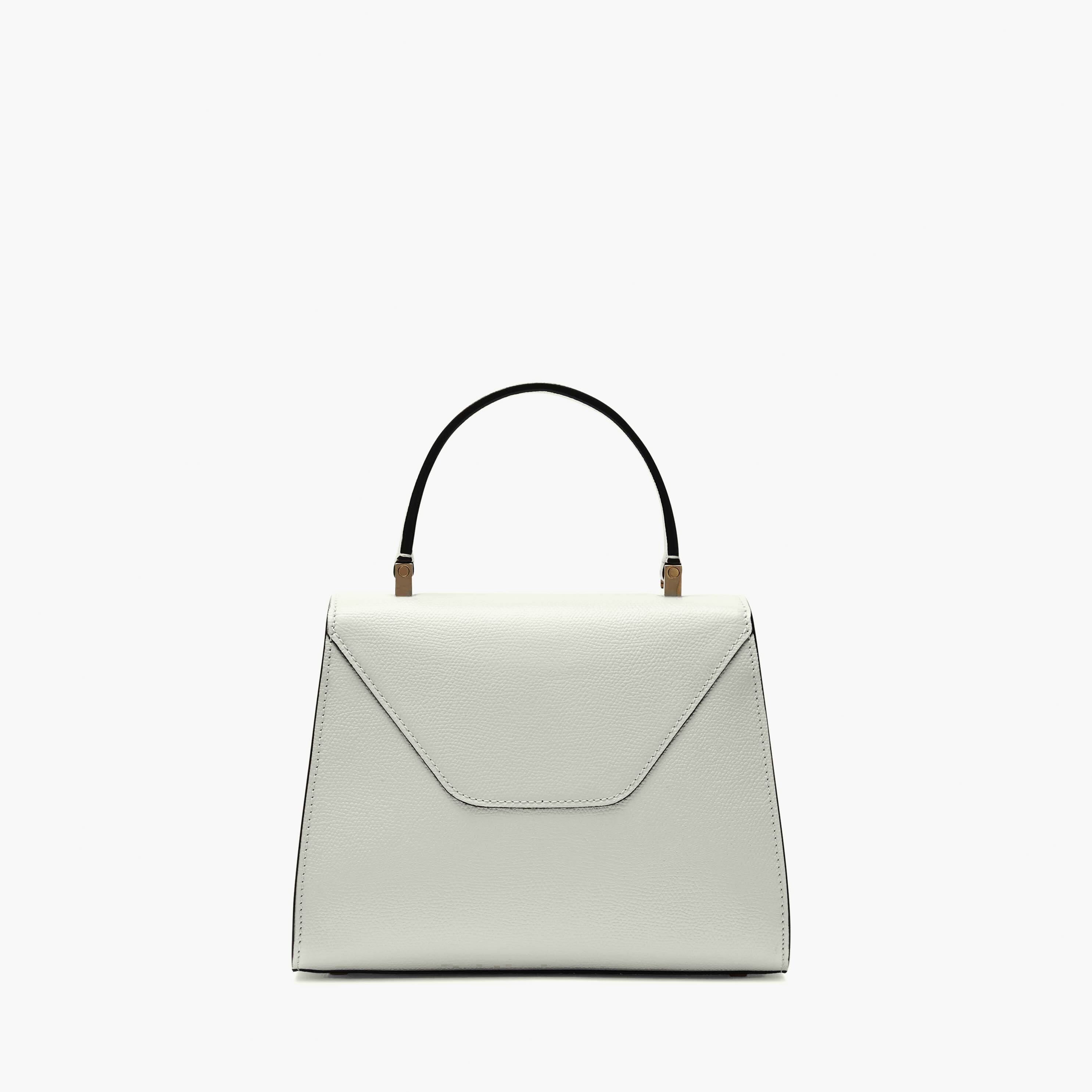 Valextra Iside Medium Leather Top-Handle Bag White