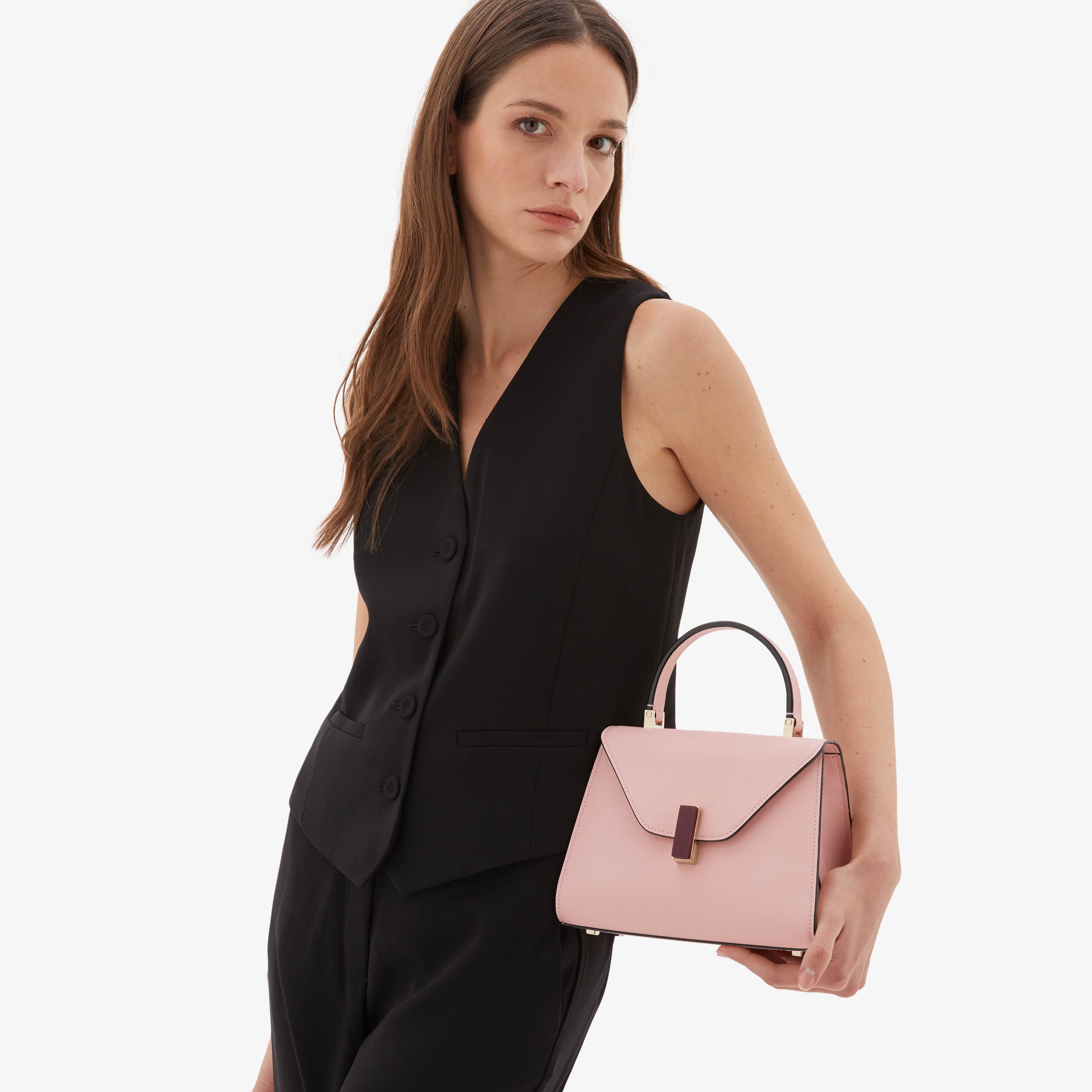 Iside Quarzo Top Handle Mini Bag - Peony Pink/Fuchsia Pink - Vitello VS - Valextra - 2