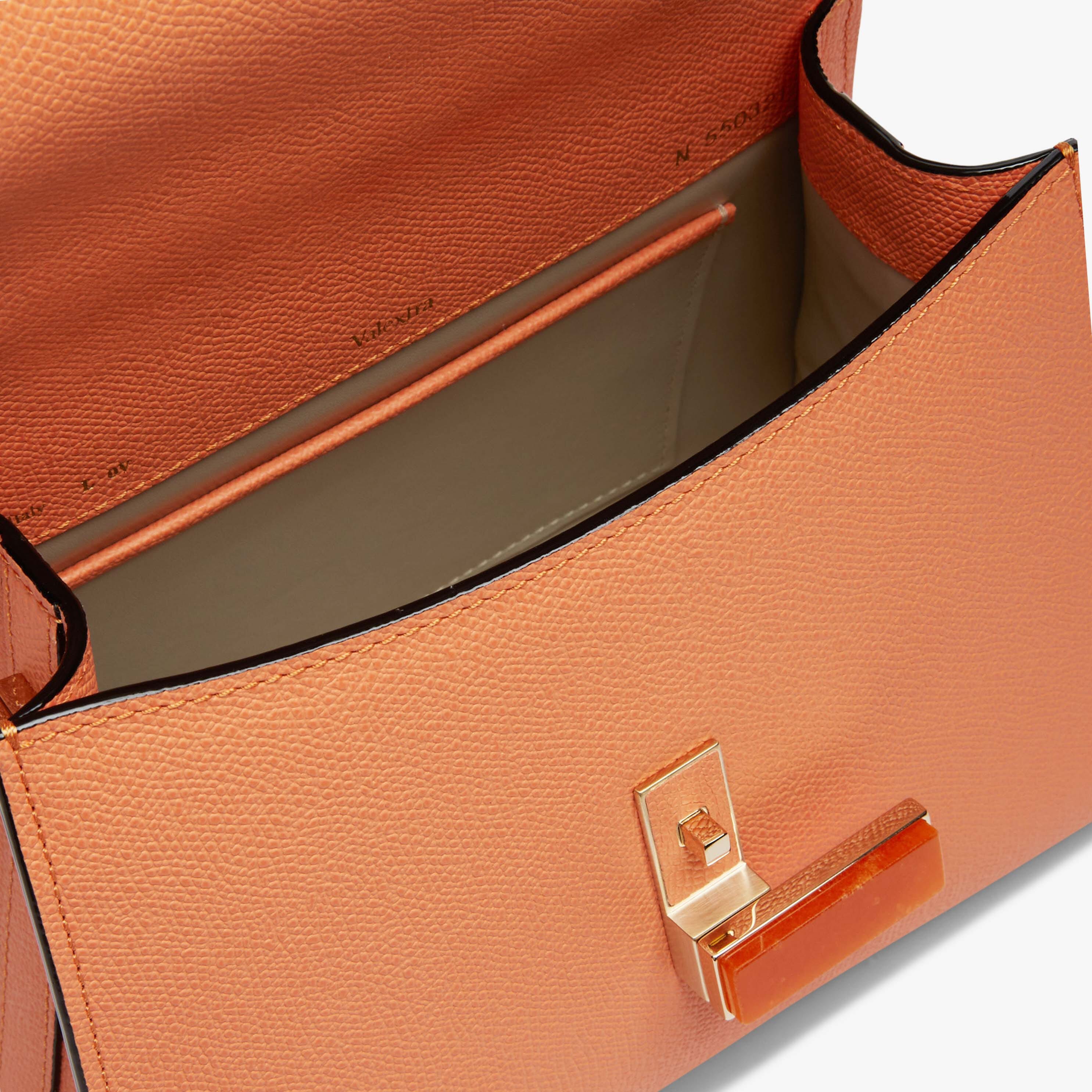 Iside Quarzo Top Handle Mini Bag - Peach Orange/Orange - Vitello VS - Valextra - 3