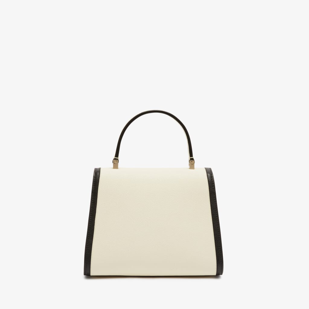 White Leather Mini top handle bag | Valextra Iside