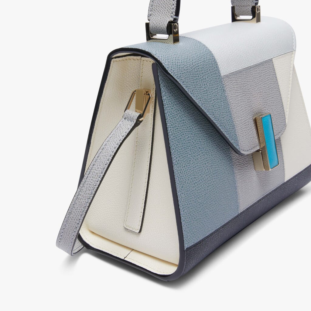 SMALL HANDBAG ISIDE GEOMETRIC CALF LEATHER VS LIGHT GOLD,BGWNBA,gallery image number 2