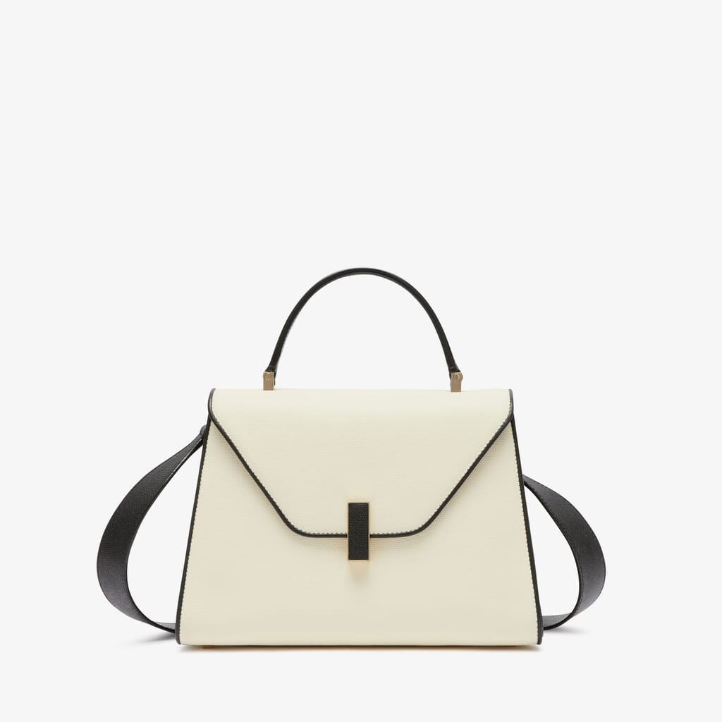 Valextra Iside Medium Leather Top-Handle Bag White