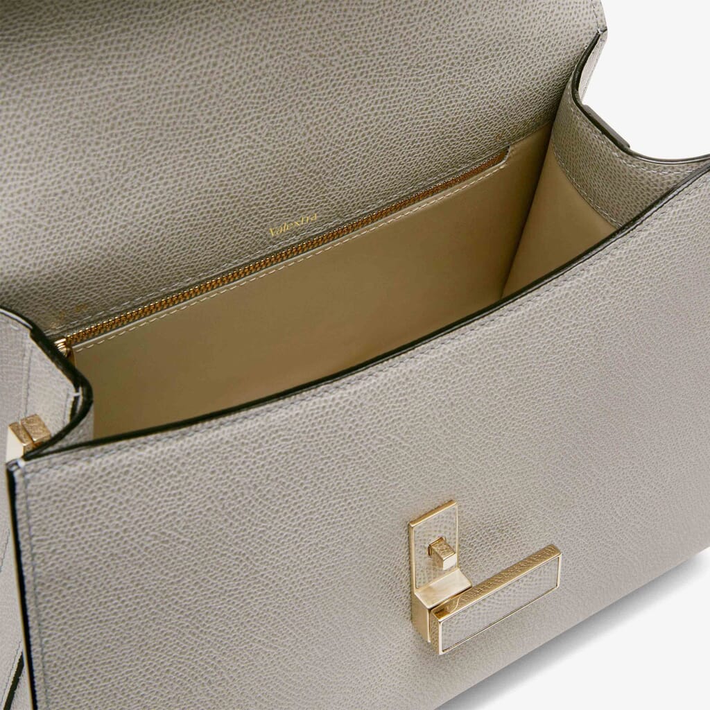 Valextra Avietta: Gray Leather Medium business/travel bag