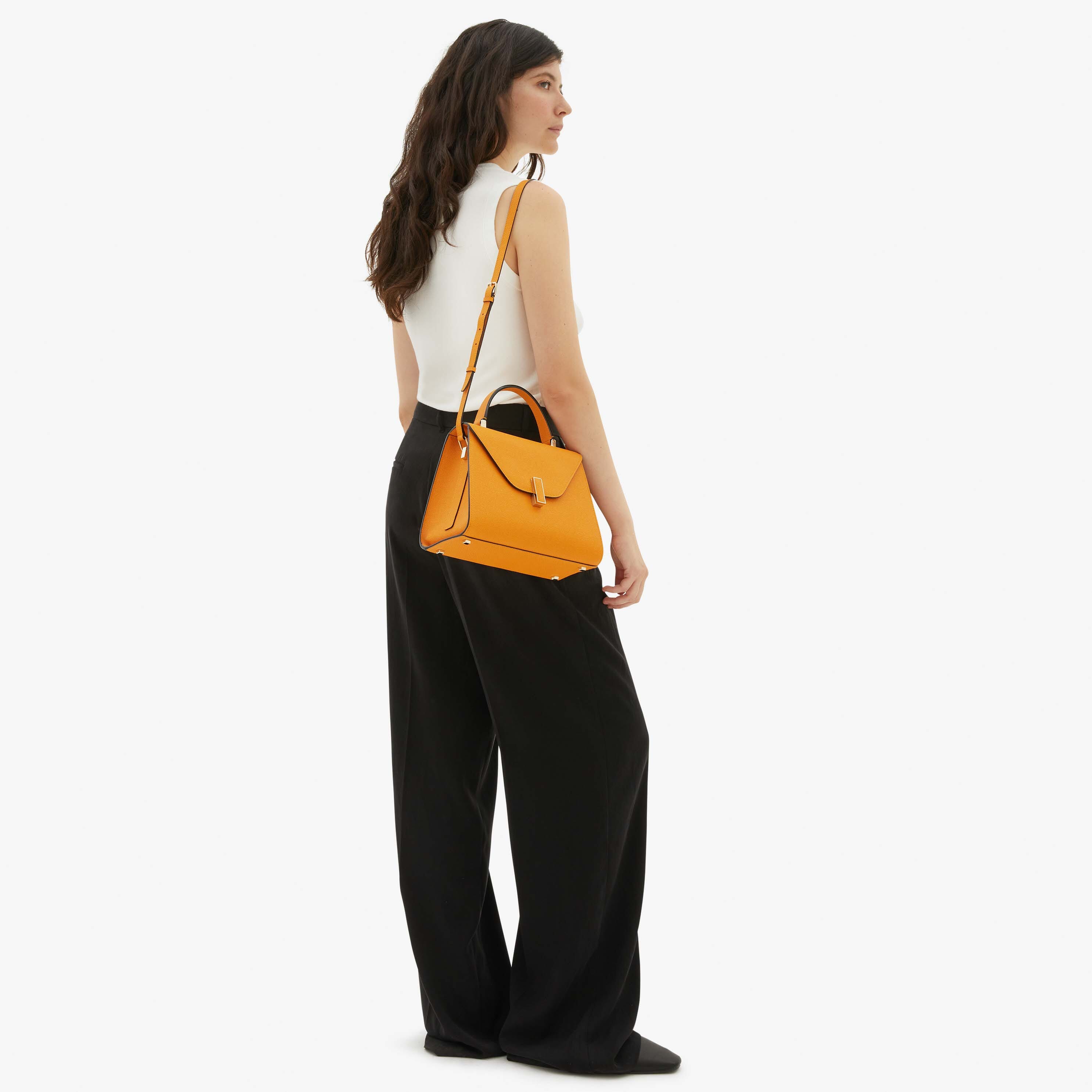 Iside Top handle medium bag - Saffron Yellow - Vitello VS - Valextra - 2