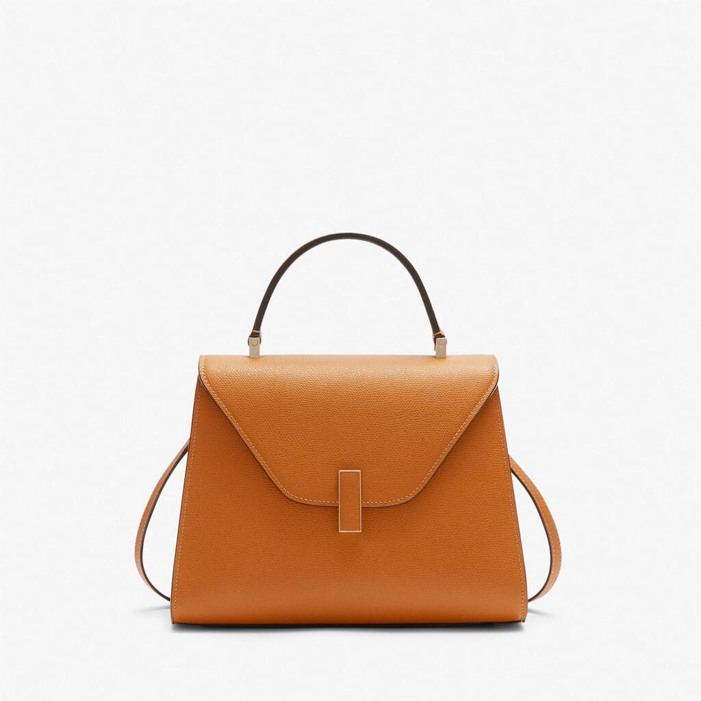 Brown Leather Medium top handle handbag | Valextra Iside