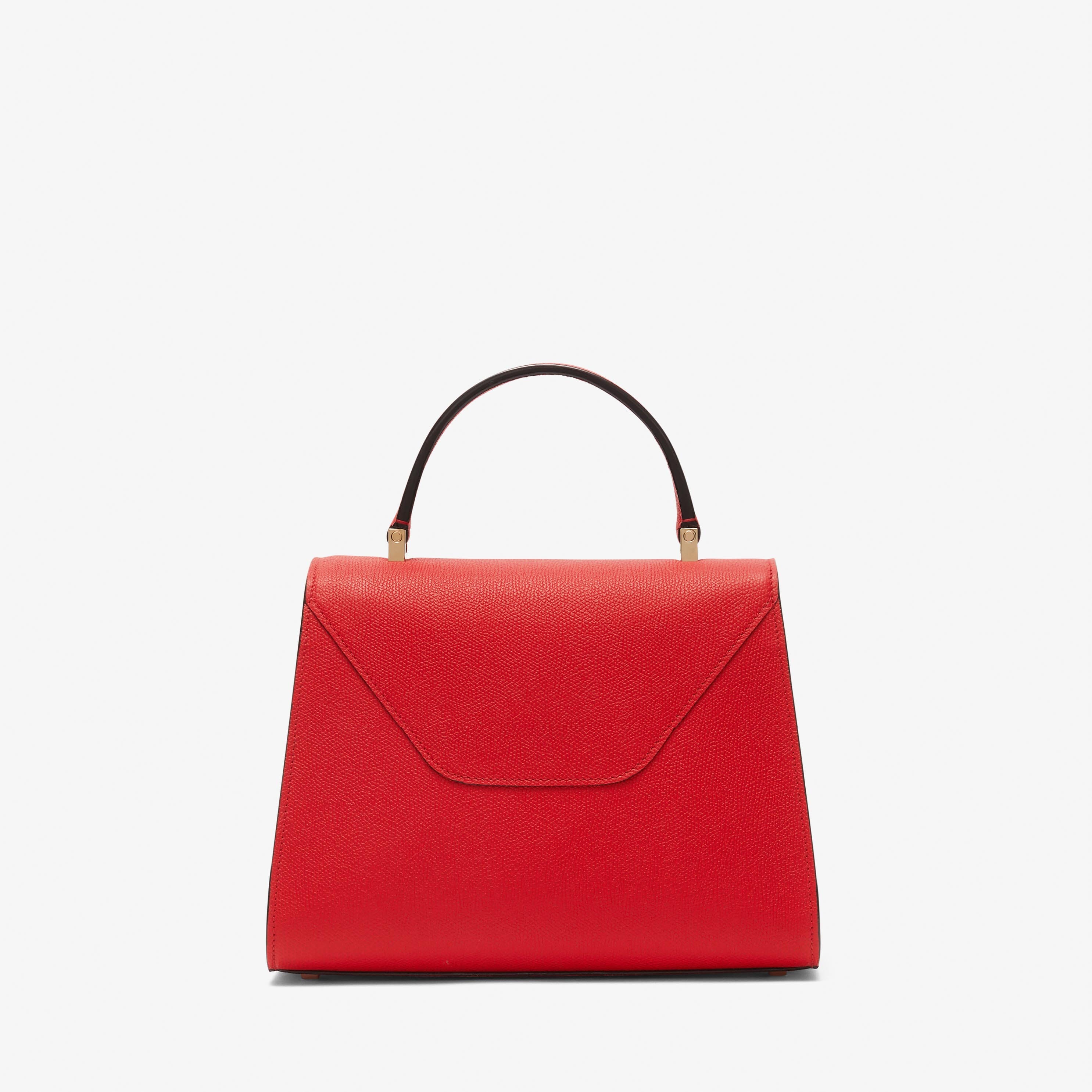 Women's Red Leather Medium top handle bag | Valextra Iside