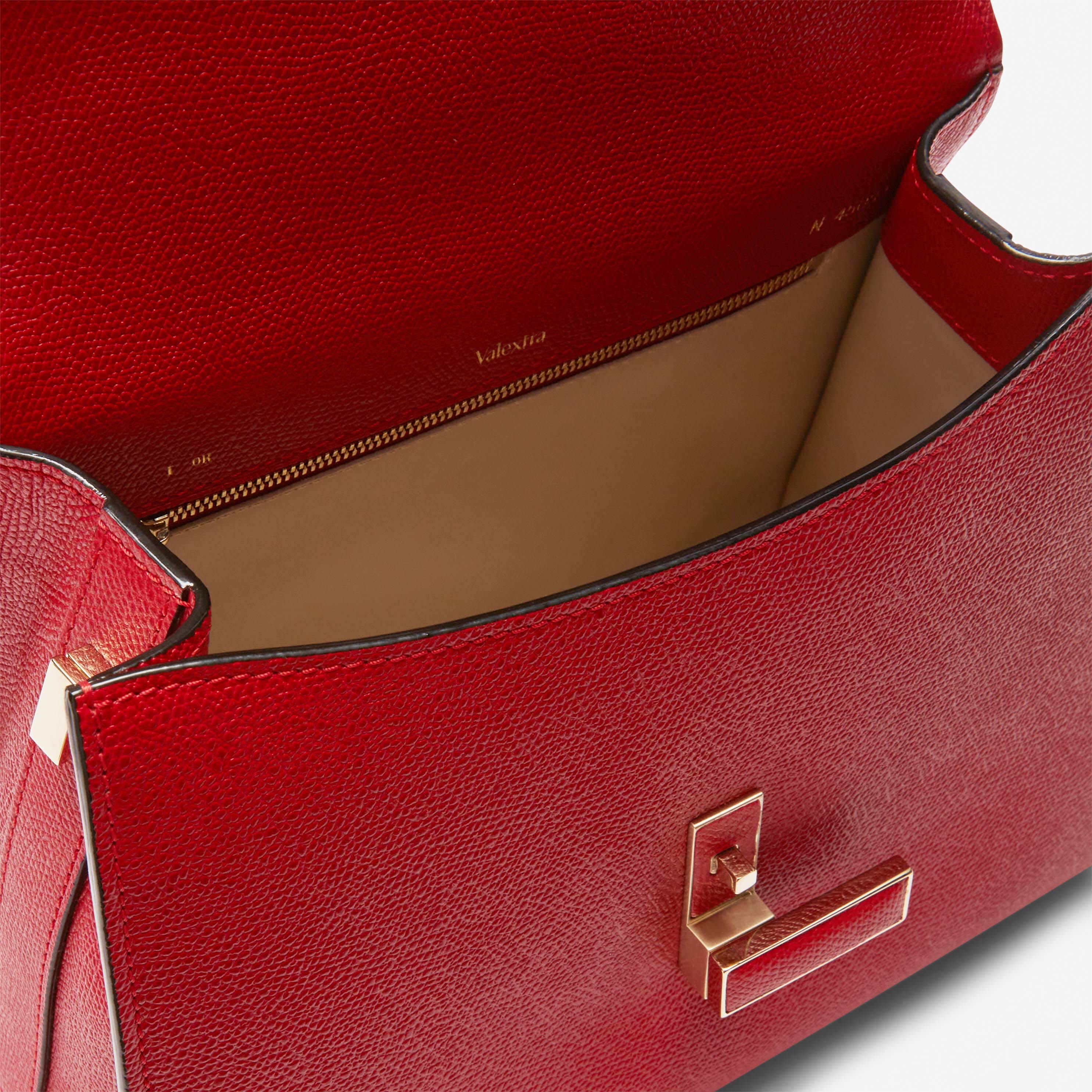 Iside Top handle medium bag - Red - Vitello VS - Valextra - 4