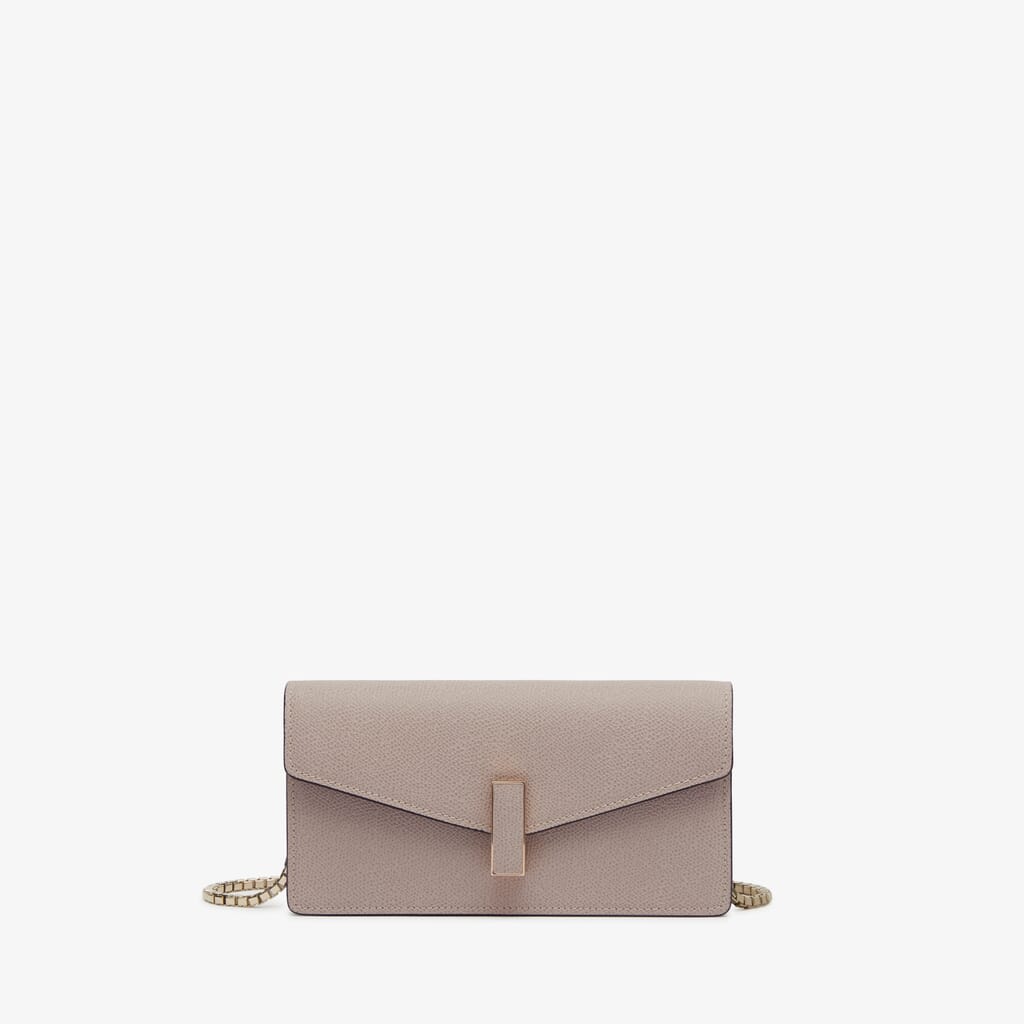 Women's Pink Luxury Grained Leather Clutch | Valextra Iside