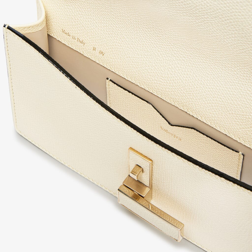 White Leather versatile clutch bag with strap | Valextra Iside