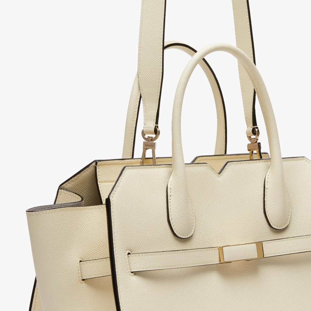 Women's White Luxury Two Handles Medium Bag | Valextra