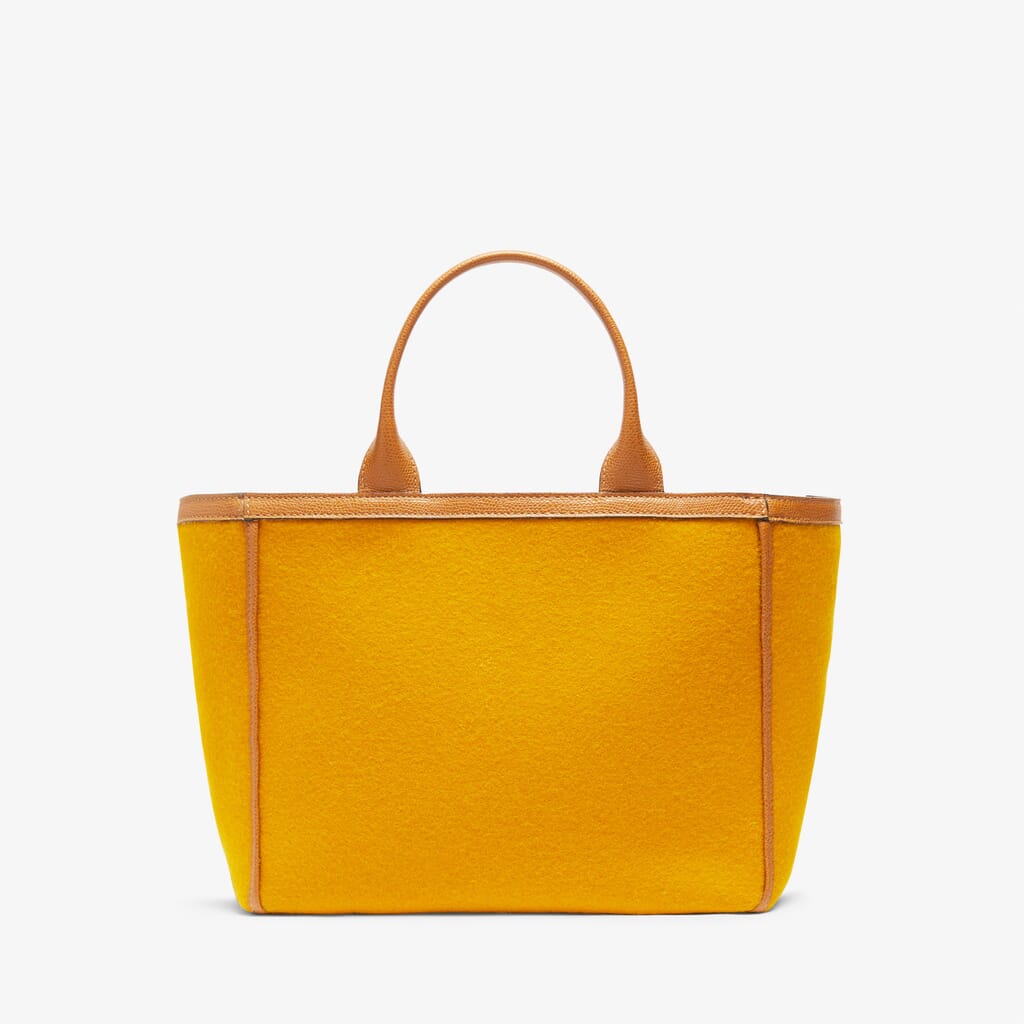 Soft Yellow Ochre felt compact tote bag | Valextra
