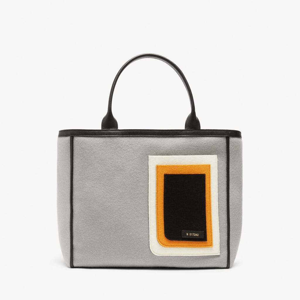 Light Grey soft felt compact casual tote bag