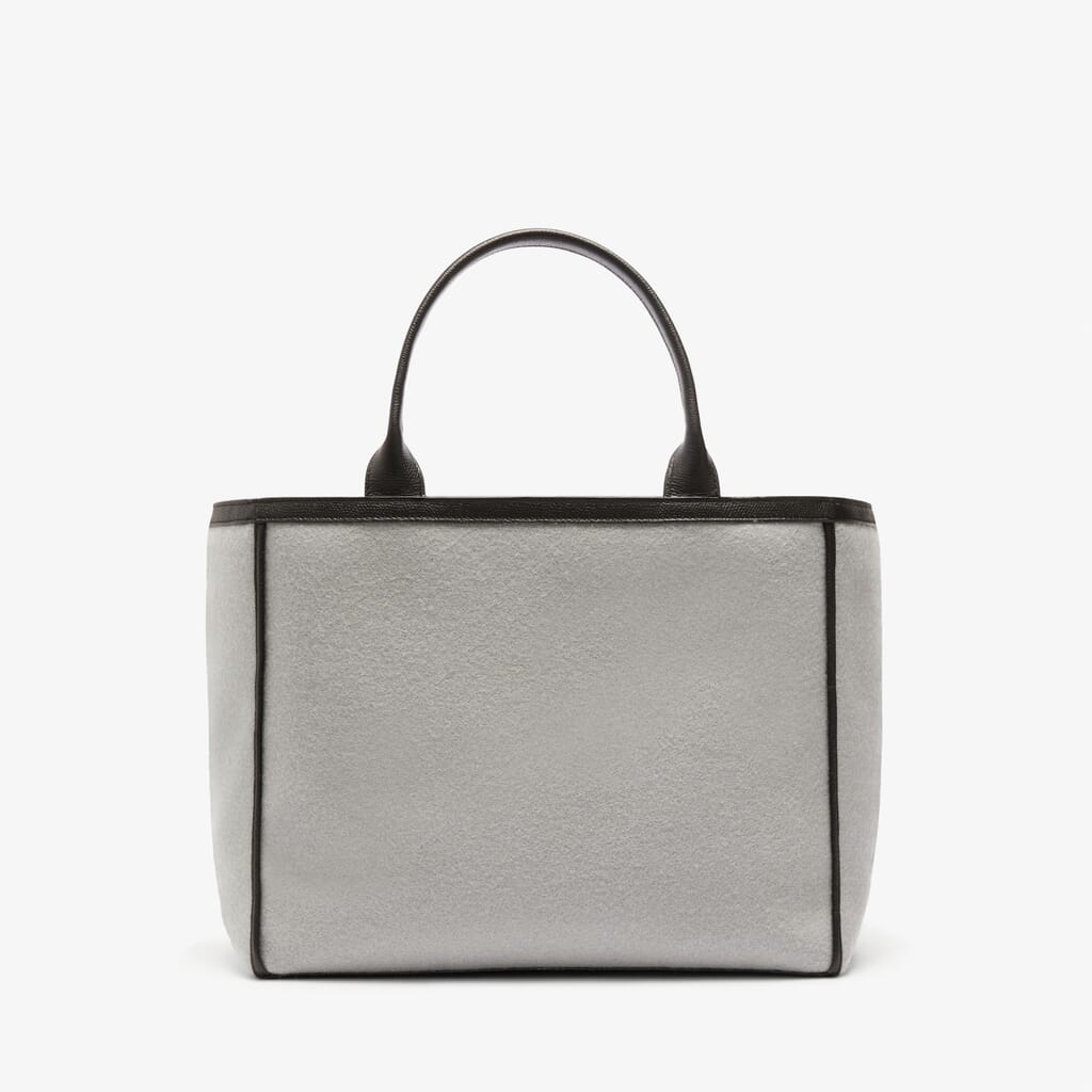 Light Grey soft felt compact casual tote bag