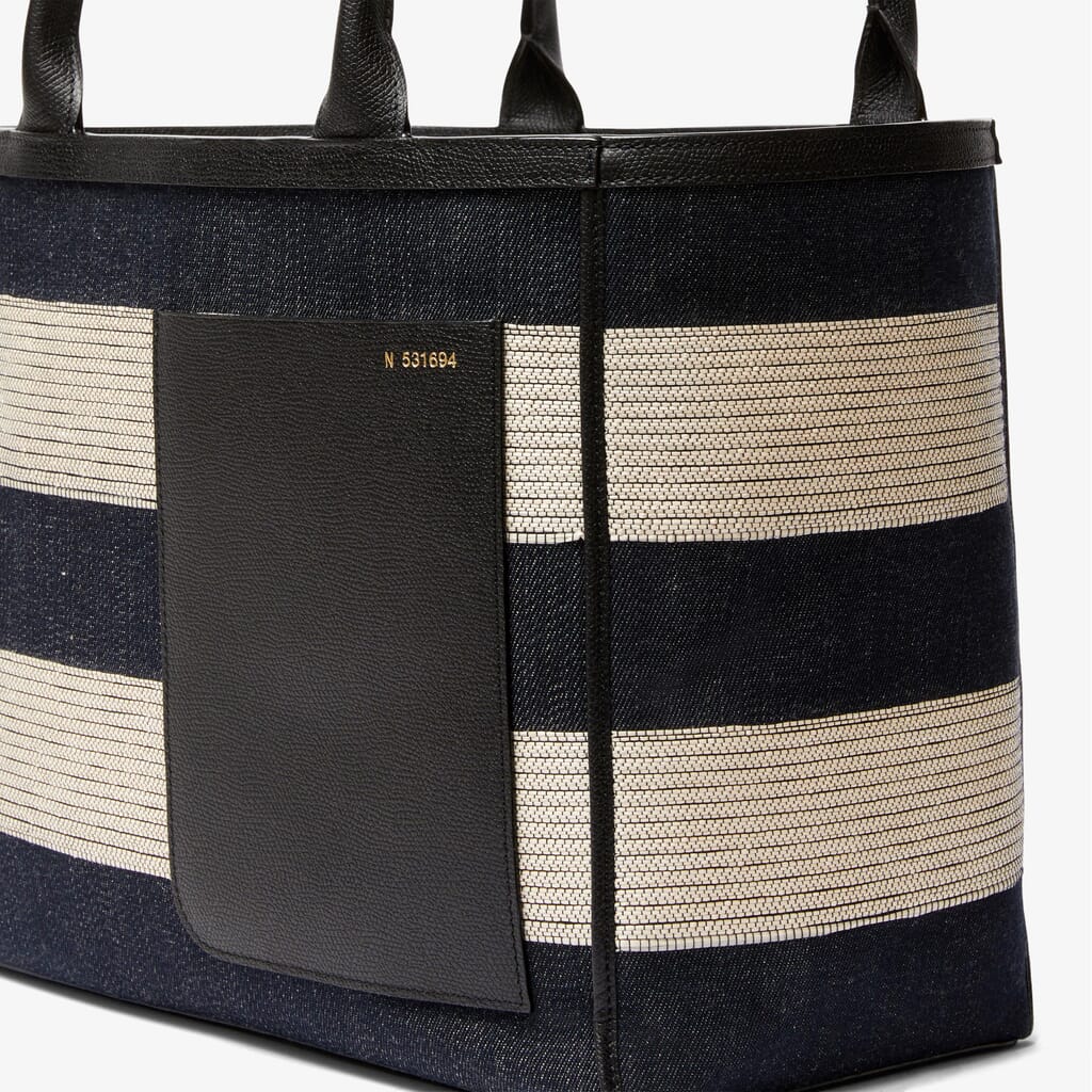 Kate Spade Striped Raffia Tote - Tan/Black