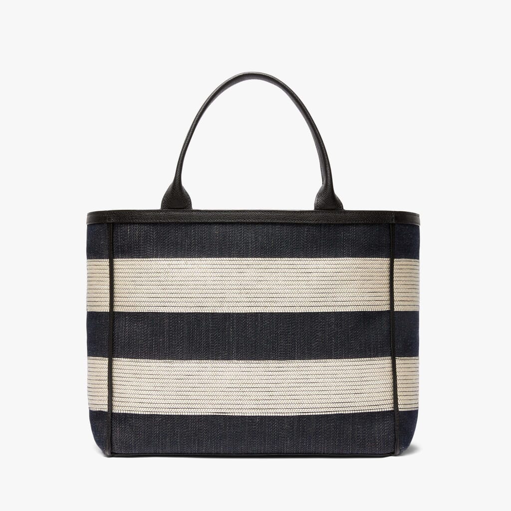 stripe tote black