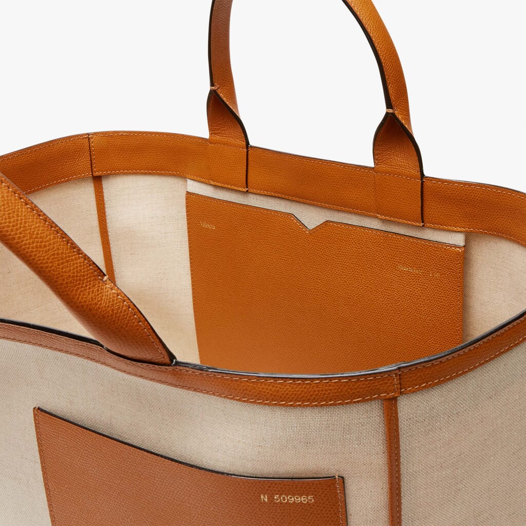 LARGE SHOPPING BAG CANVAS/CALF LEATHER VS,MSMH,gallery image number 3