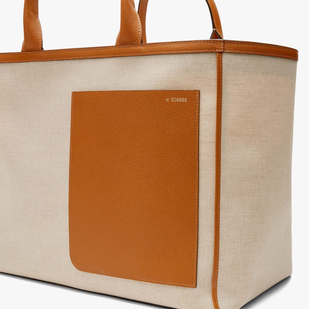 LARGE SHOPPING BAG CANVAS/CALF LEATHER VS,MSMH,gallery image number 2