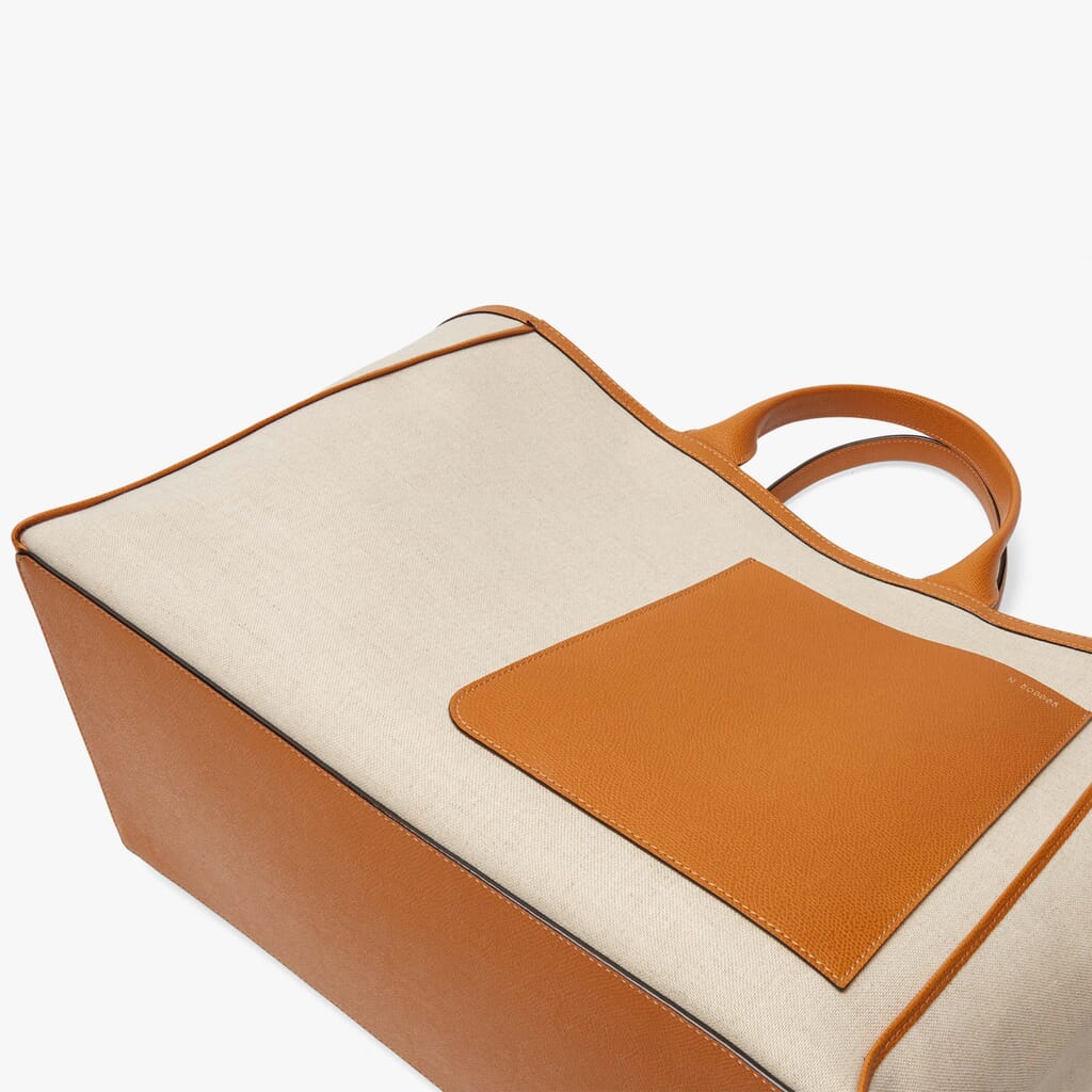 LARGE SHOPPING BAG CANVAS/CALF LEATHER VS,MSMH,gallery image number 4