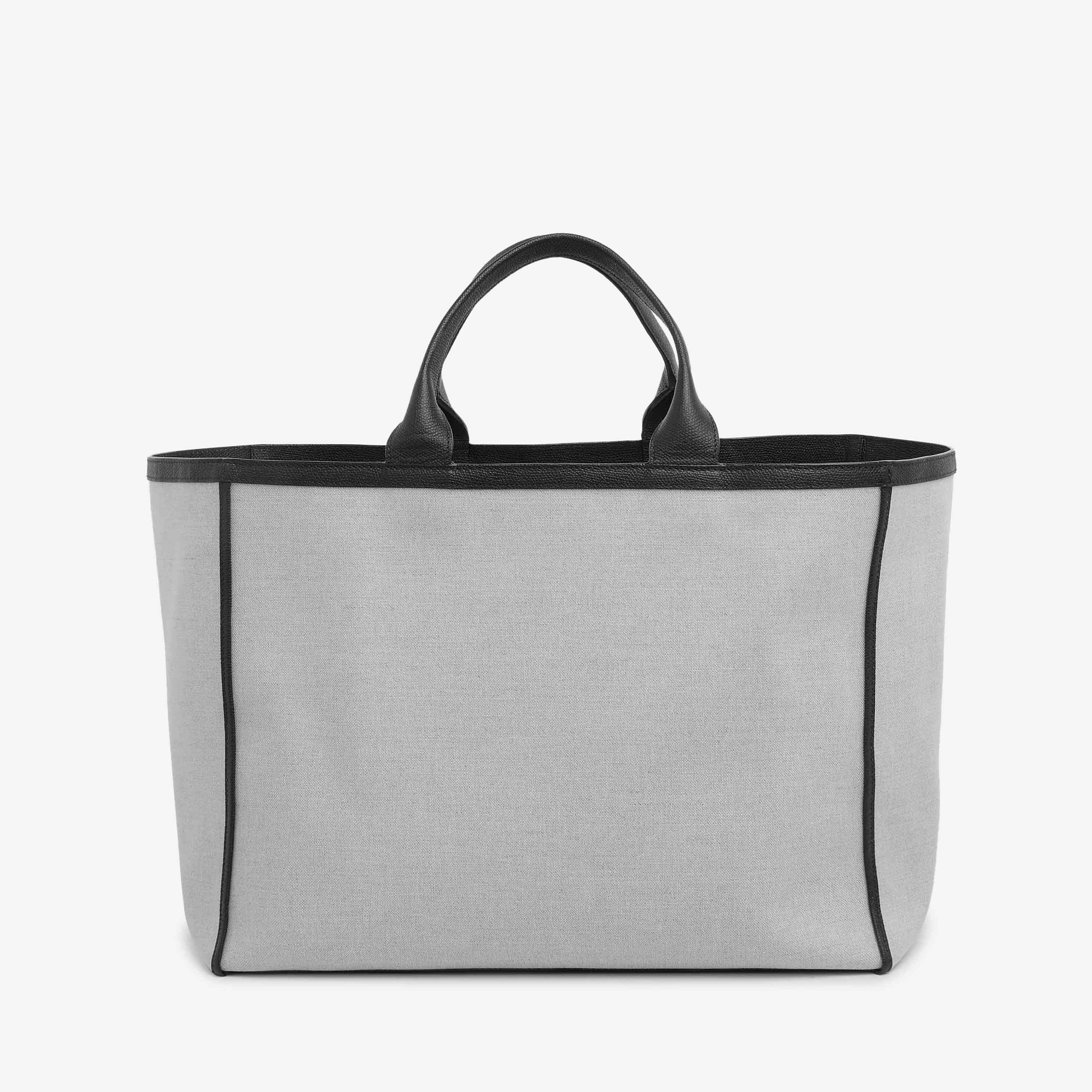 Shopping Large  Bag Canvas - Sand Brown/Black - Tessuto Canvas/VS - Valextra - 5