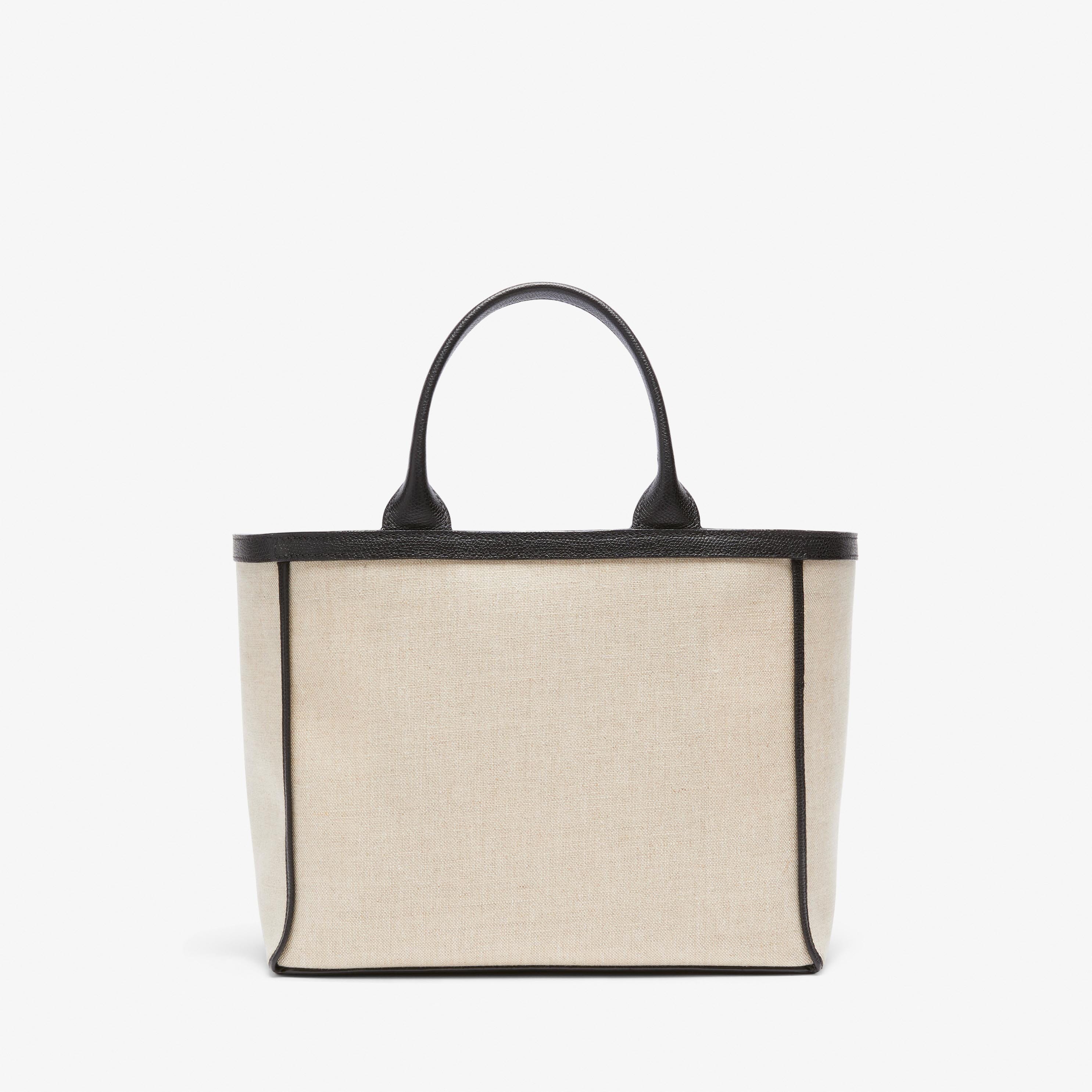 Shopping Mini Bag Canvas - Sand Brown/Black - Tessuto Canvas/VS - Valextra - 6