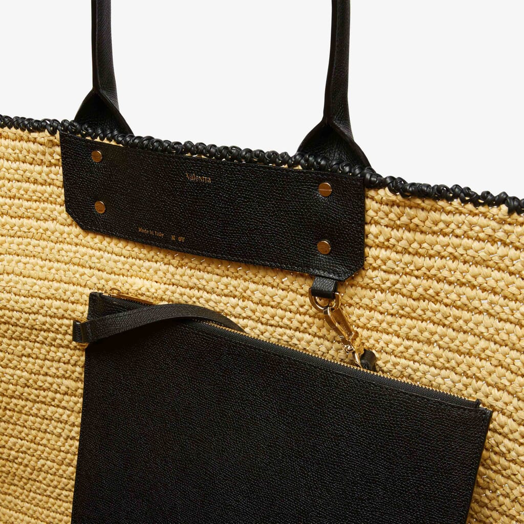Vintage Black Woven Leather Handbag W/top Handle & Removable -  Israel