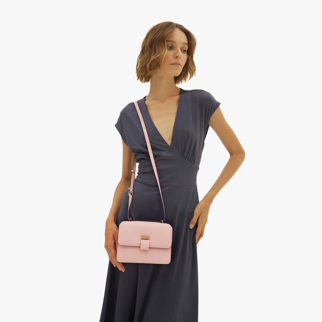 Pink Leather NoLo stylish and simple crossbody bag
