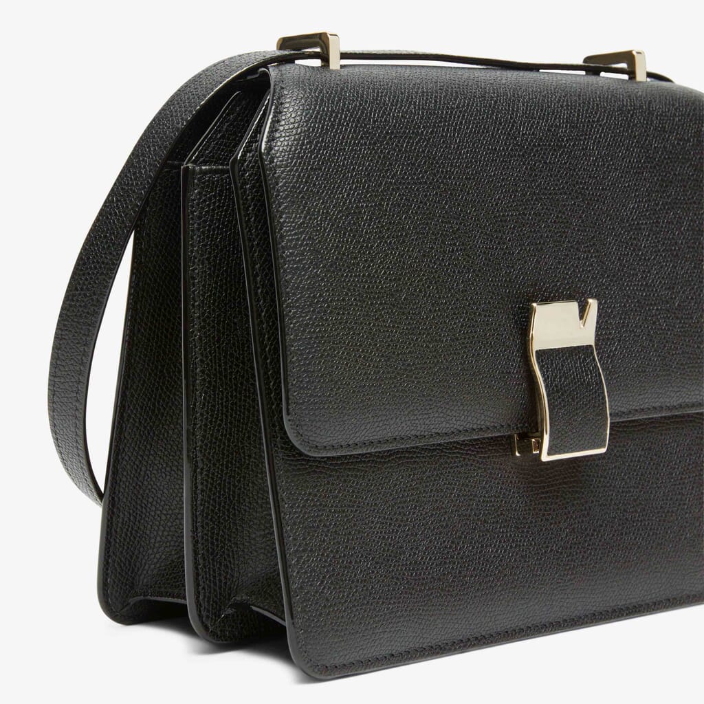 Black Leather Medium crossbody bag | Valextra NoLo