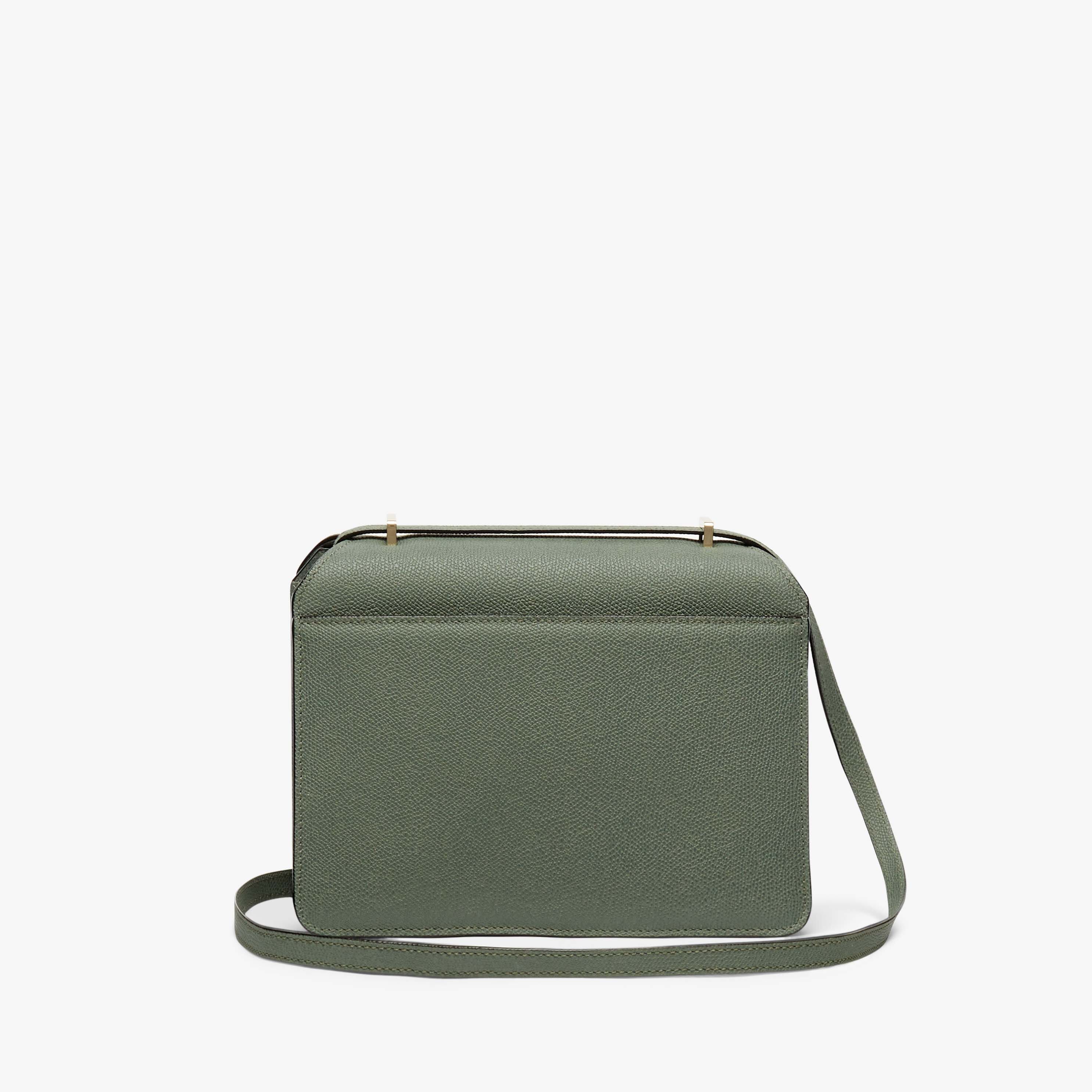 Valextra Twist Medium Leather Top Handle Bag in Green