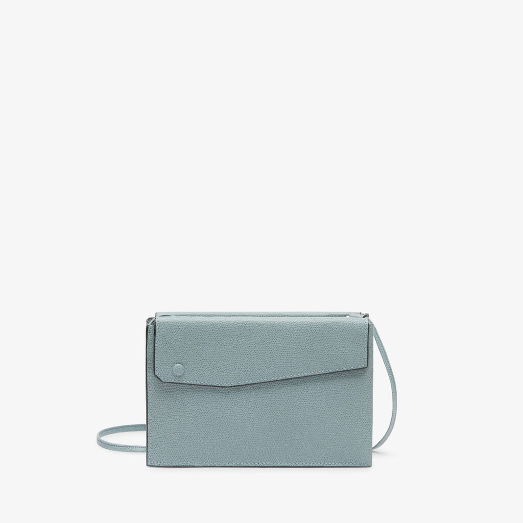 Pocket Slim crossbody bag - Smokey Blue - Vitello VS - Valextra - 1