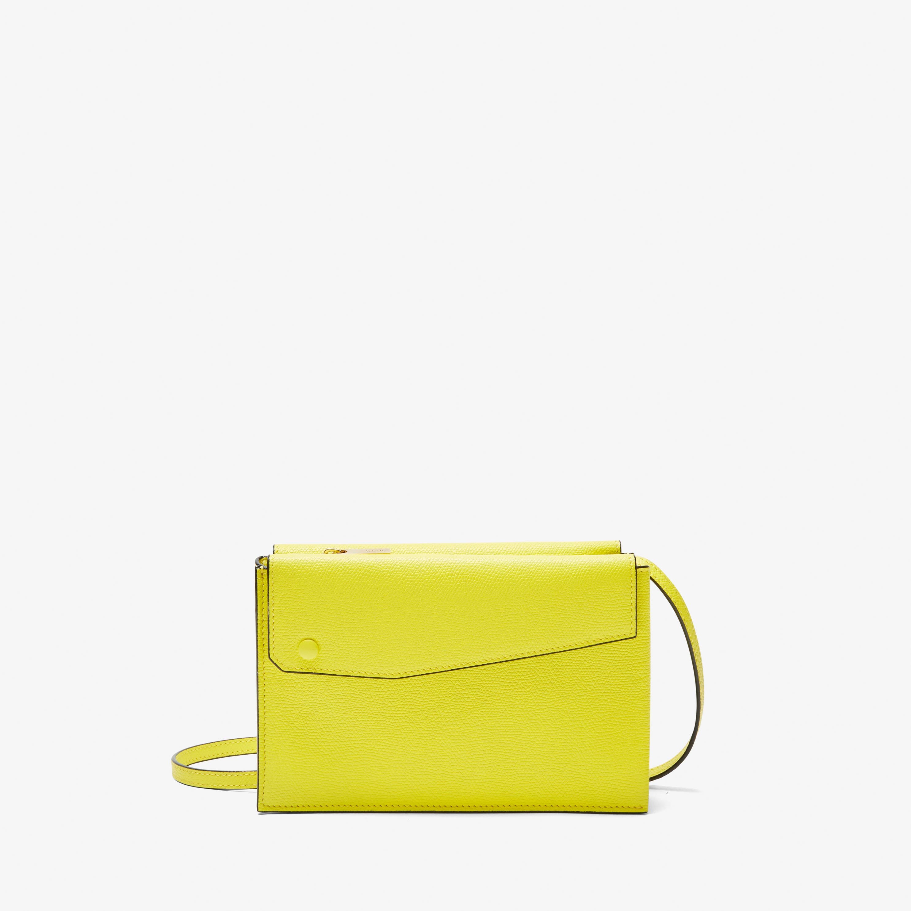 Pocket Slim crossbody bag - Lime Yellow - Vitello VS - Valextra - 1