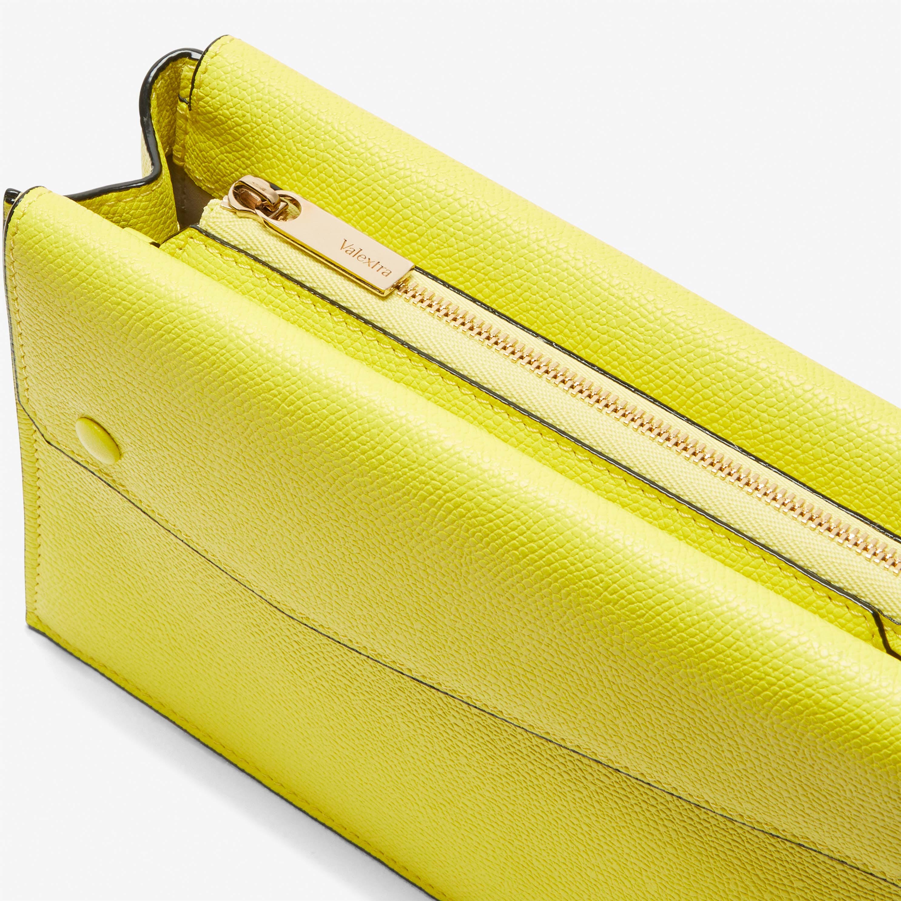 Pocket Slim crossbody bag - Lime Yellow - Vitello VS - Valextra - 4
