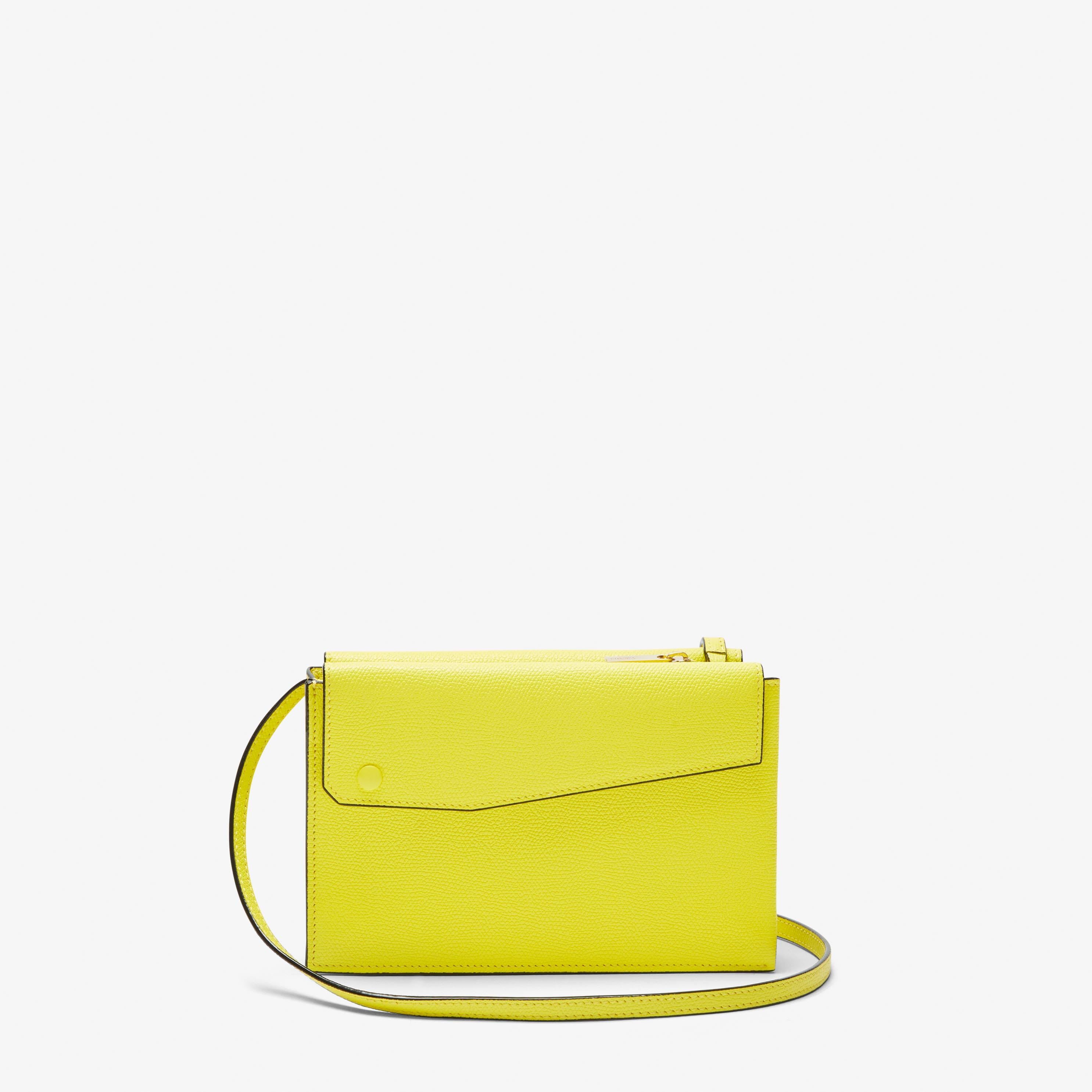 Pocket Slim crossbody bag - Lime Yellow - Vitello VS - Valextra - 5