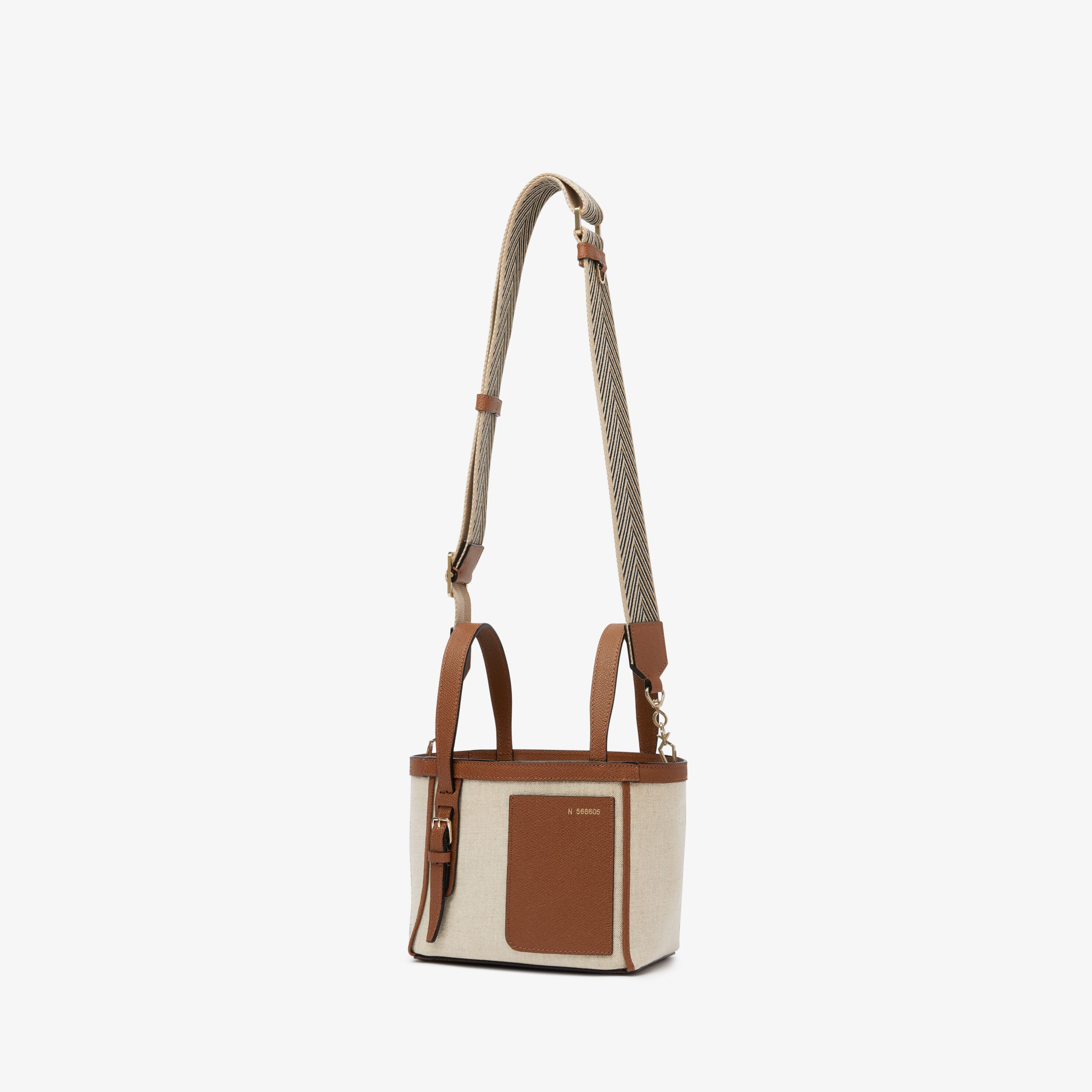 Women's Grey & Brown Luxury Canvas bucket bag Valextra Soft