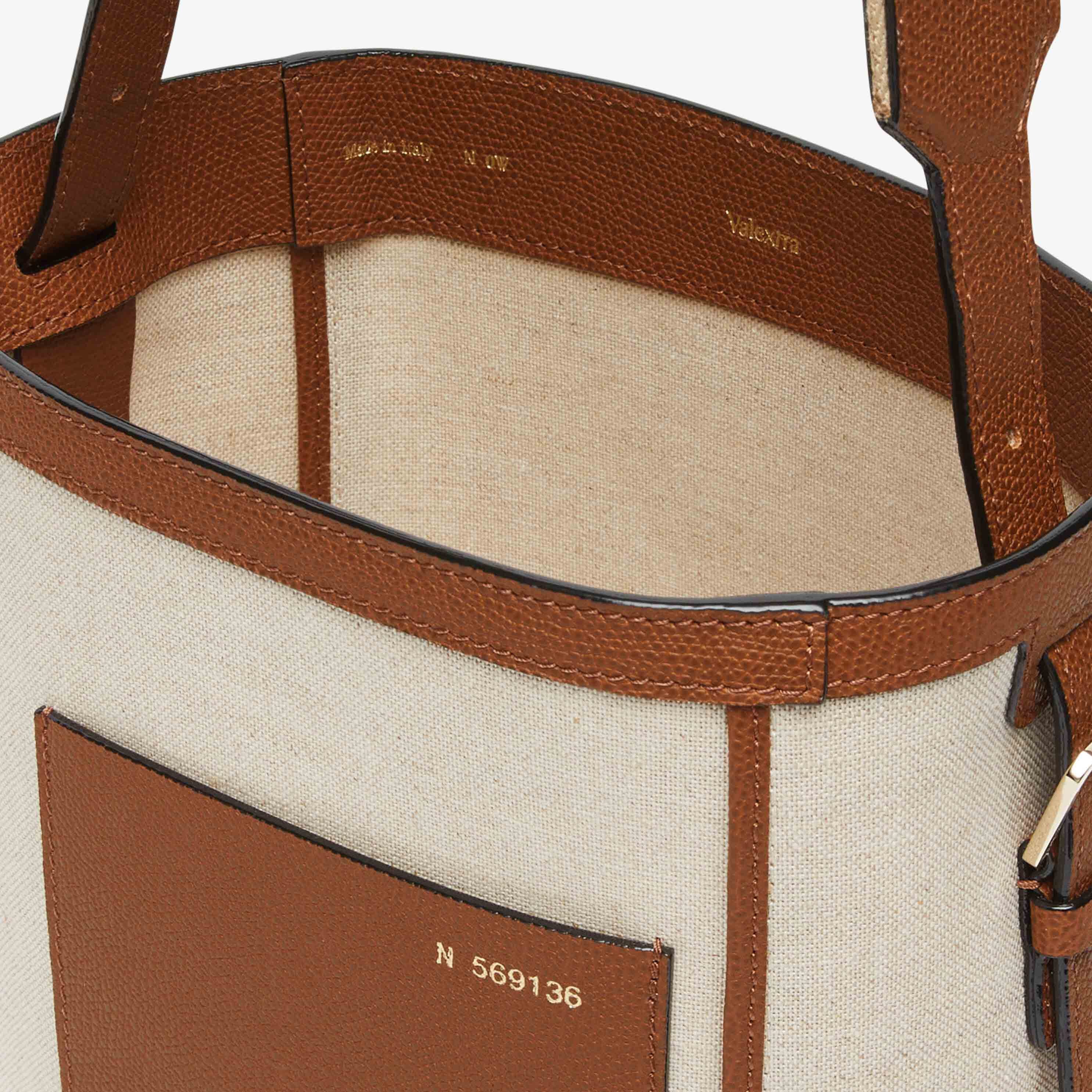 Soft Canvas Bucket Mini Bag -  - Tessuto Canvas/VS - Valextra - 5